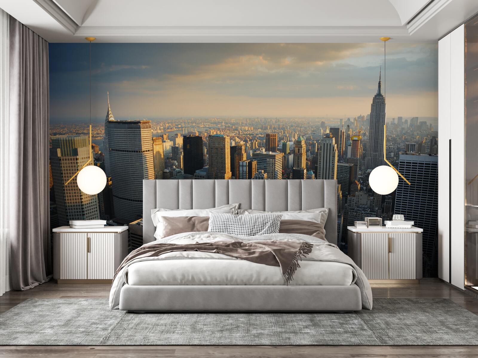 Fototapeta wieżowce nowego jorku w chwili narodzin dnia