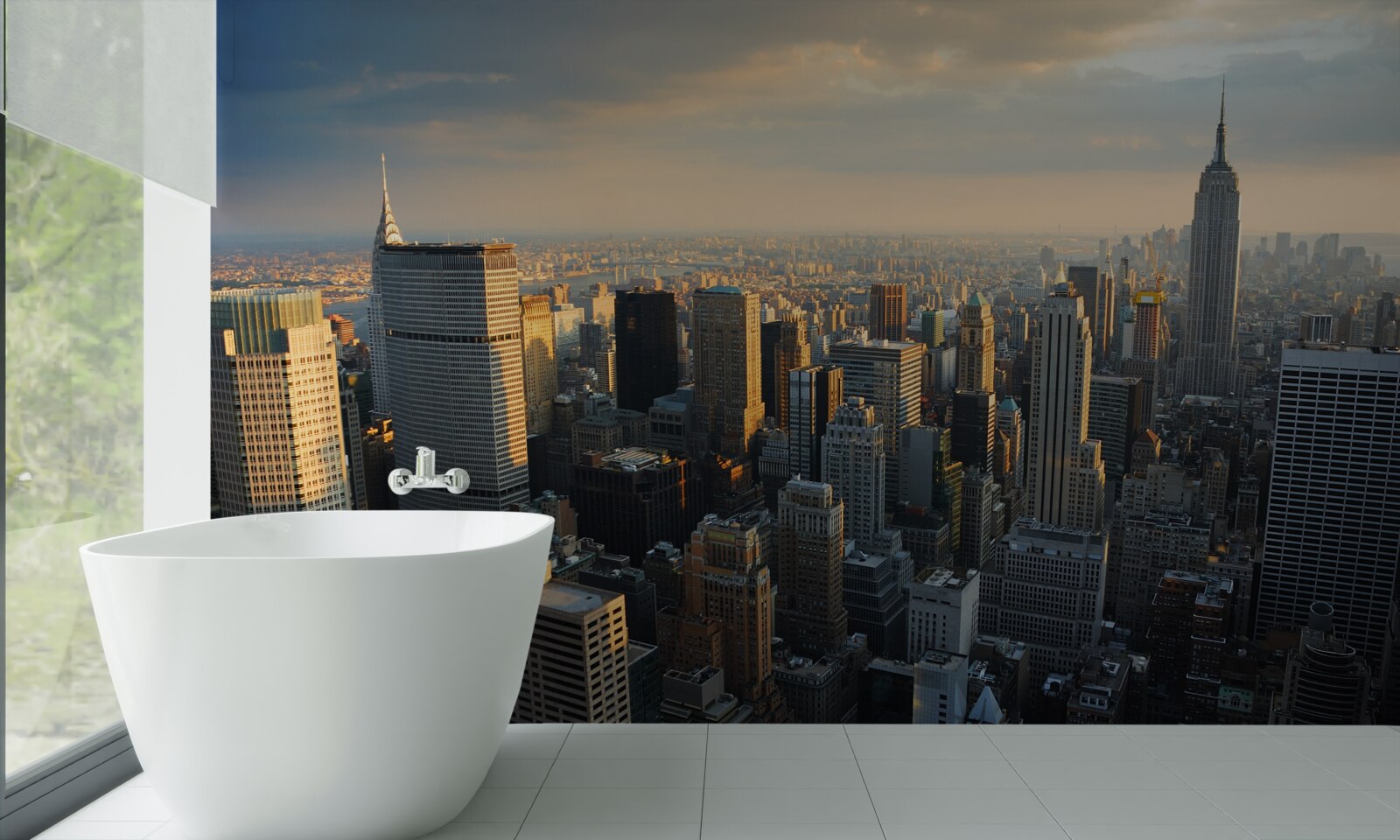 Fototapeta wieżowce nowego jorku w chwili narodzin dnia