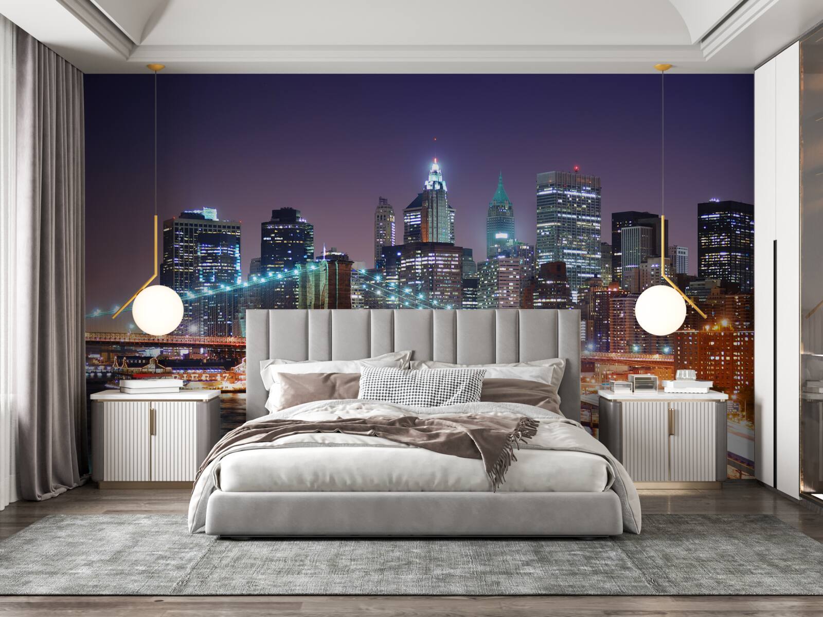 Fototapeta most brookliński w nocnej panoramie