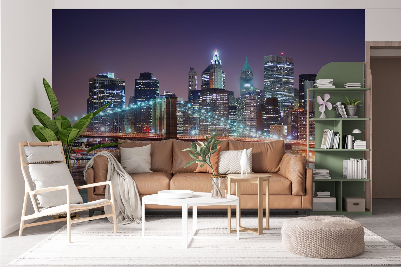 Fototapeta most brookliński w nocnej panoramie