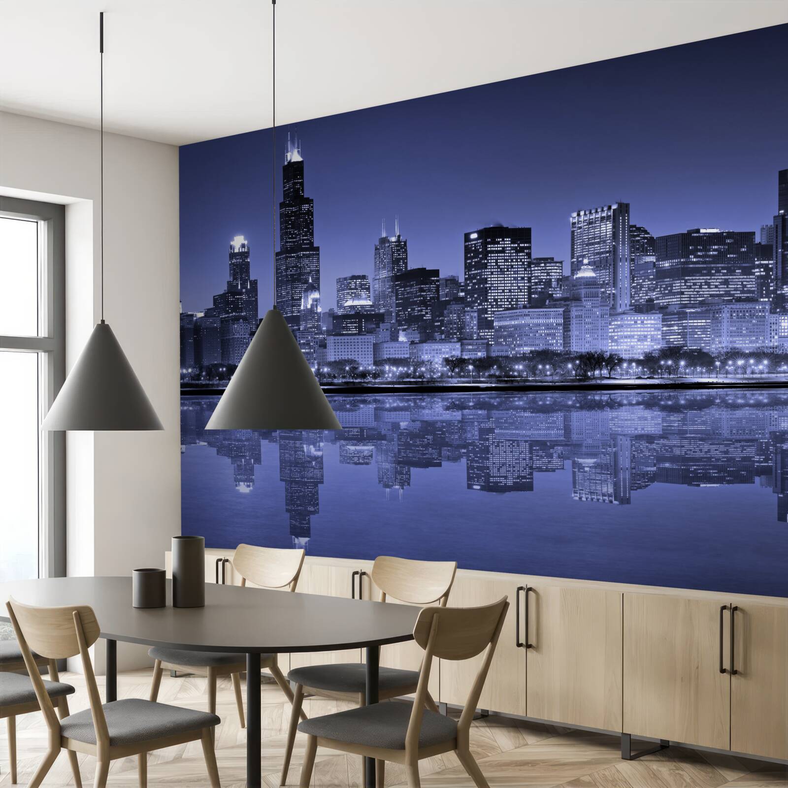 Fototapeta nocny widok na chicago