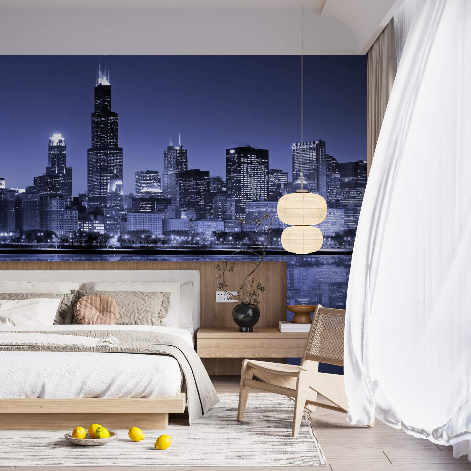 Fototapeta nocny widok na chicago