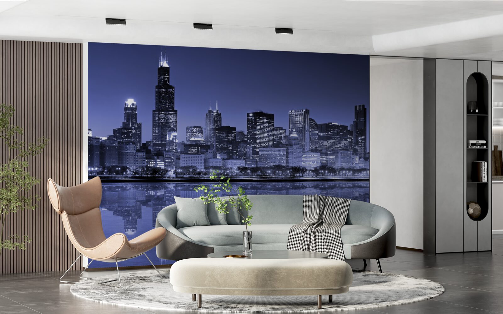 Fototapeta nocny widok na chicago