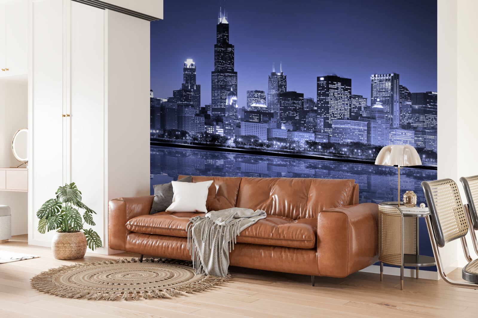 Fototapeta nocny widok na chicago