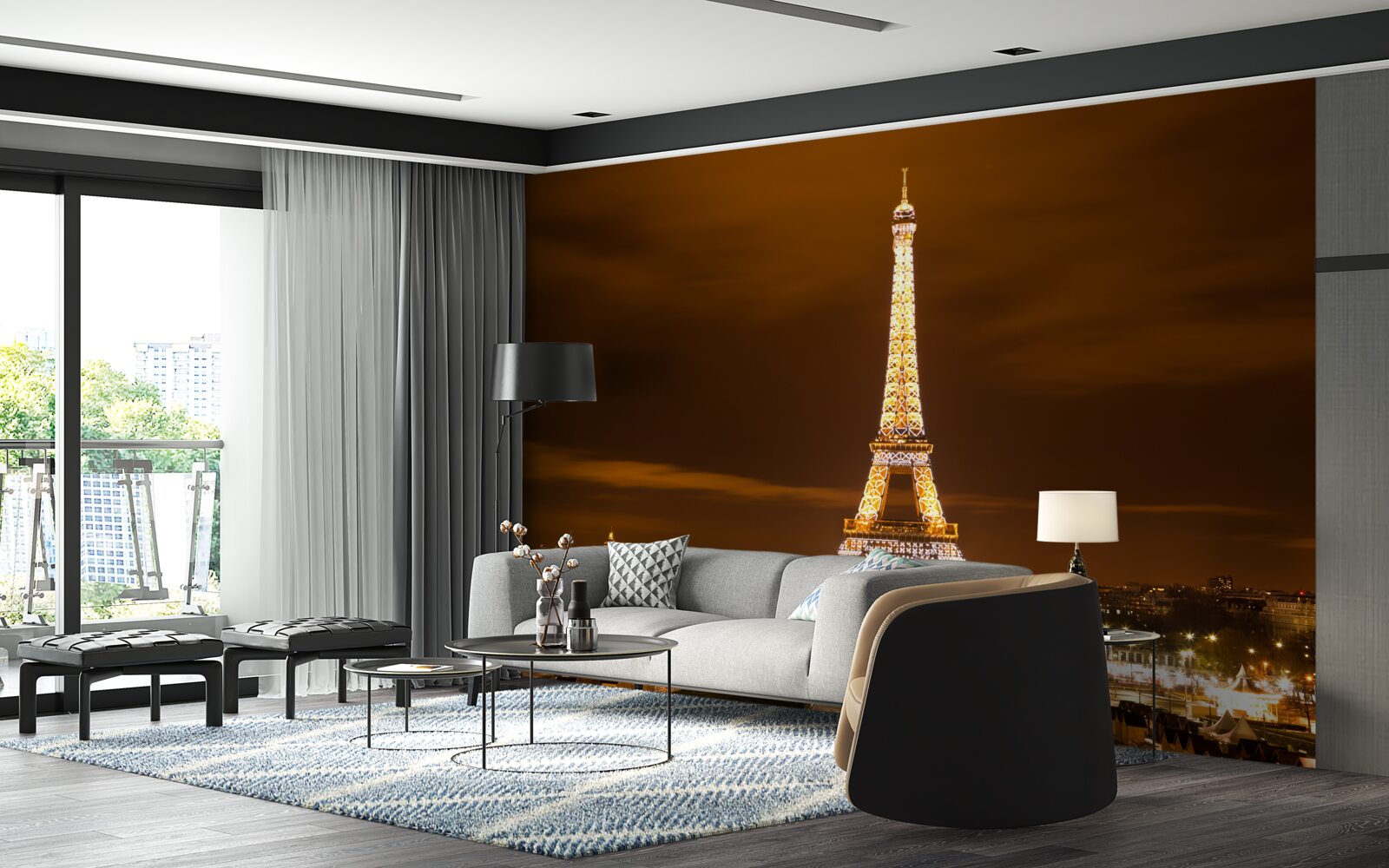 Fototapeta dusza paryża nocą