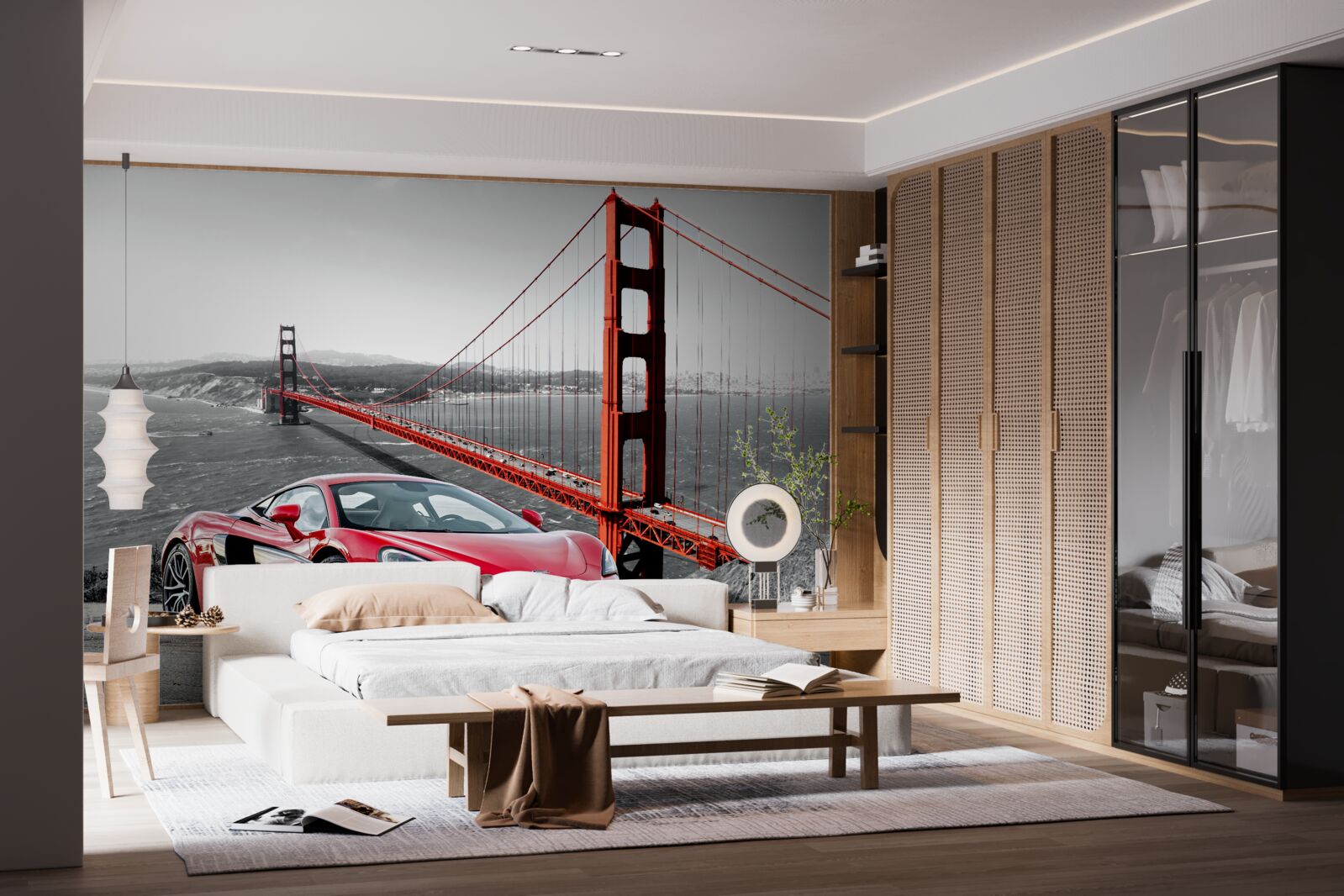 Fototapeta most w tle z mclarenem