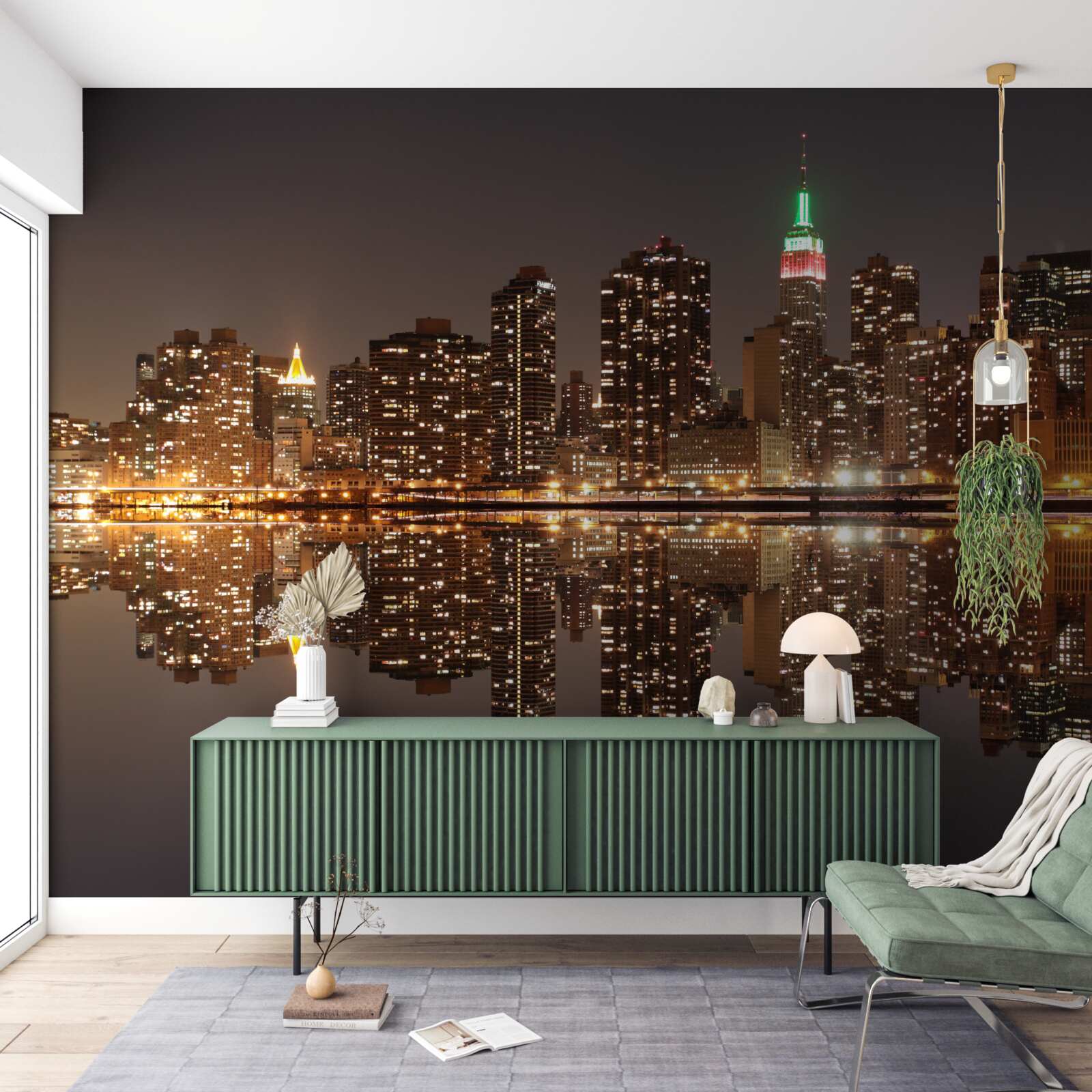 Fototapeta odbicie miasta w wodzie jest jak lustro