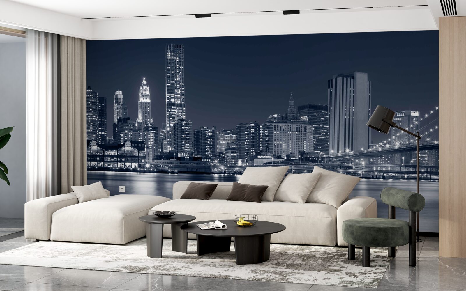 Fototapeta widok na oświetlone miasto