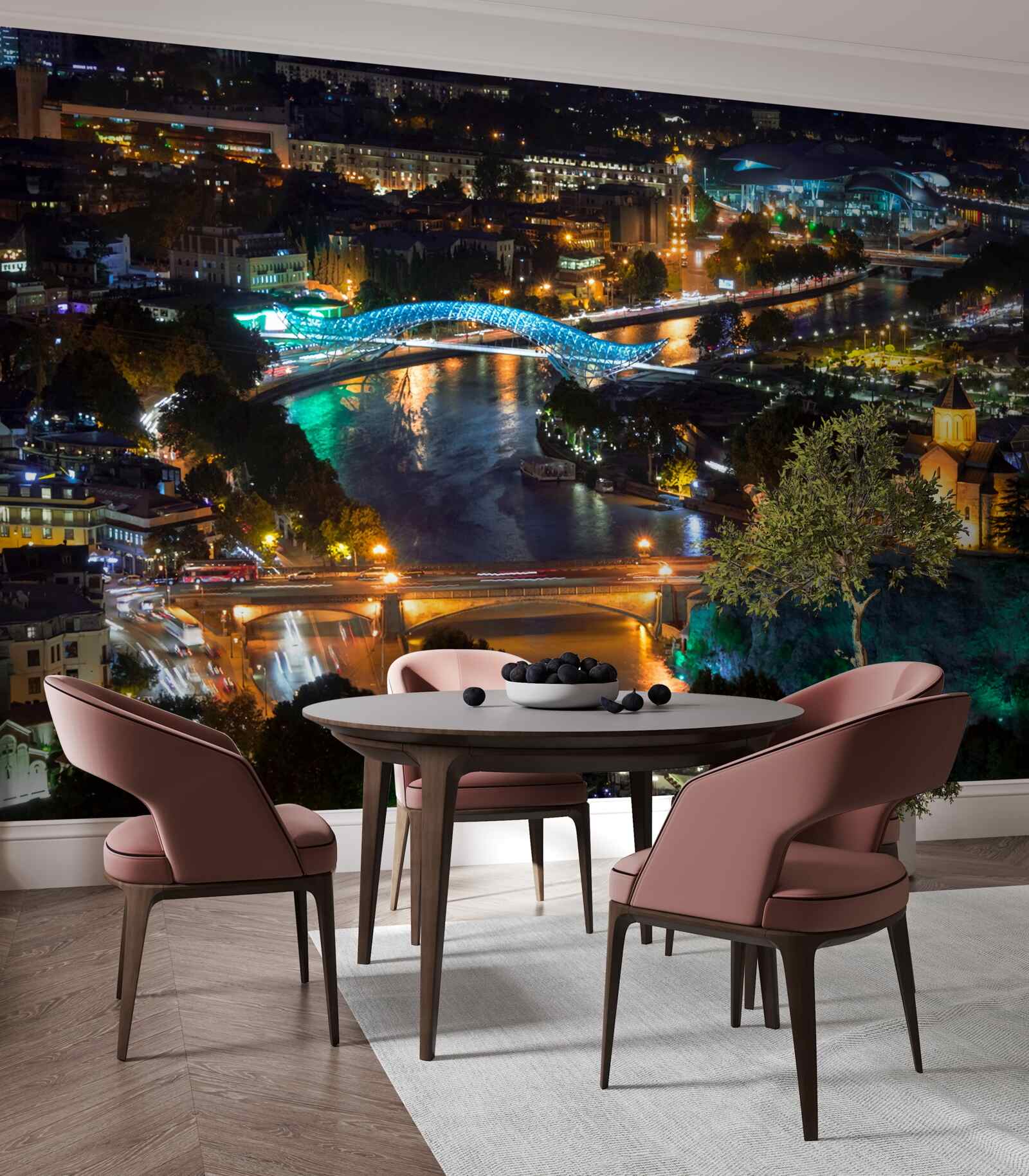 Fototapeta nowoczesne tbilisi wieczorem