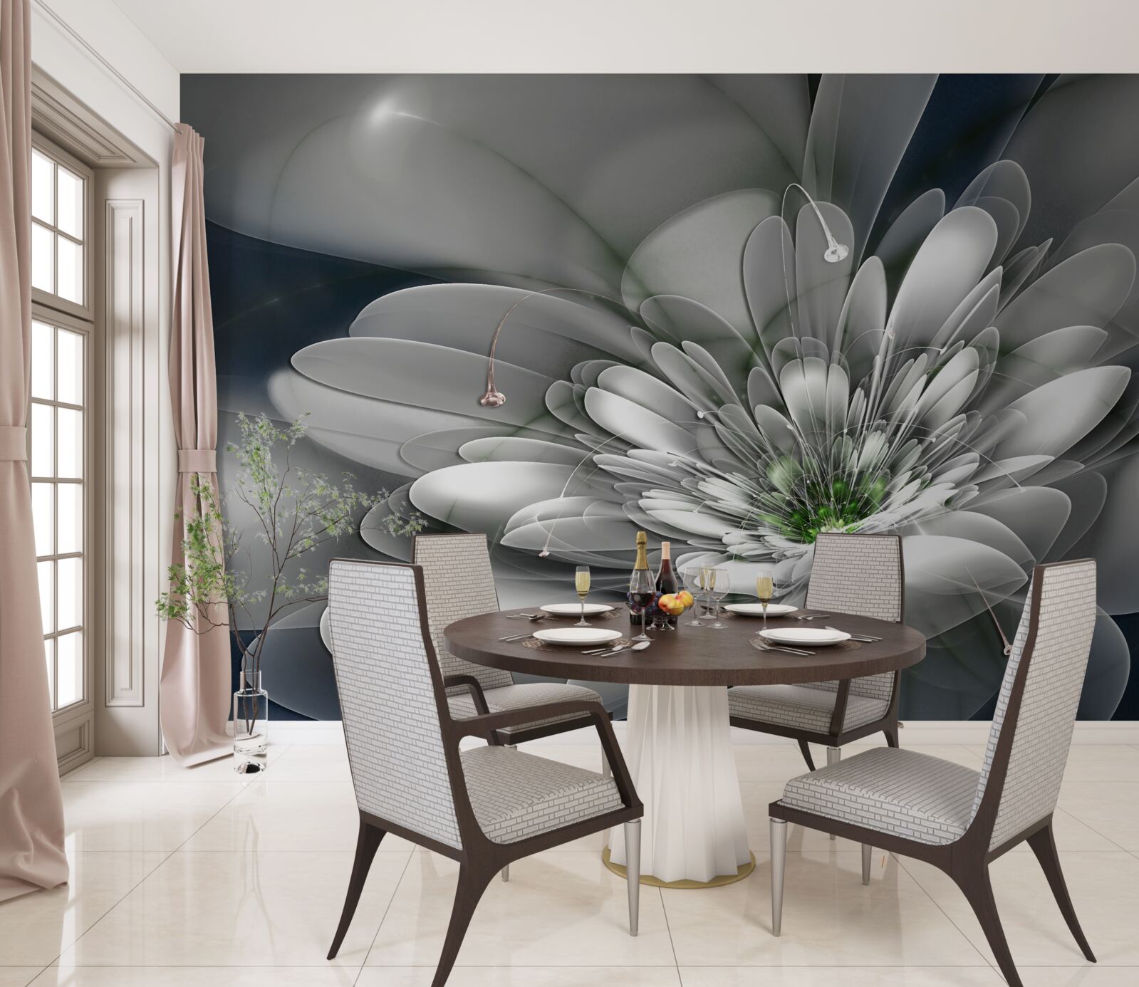 Fototapeta duży biały kwiat