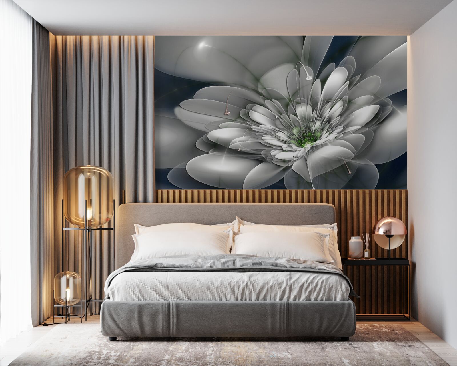 Fototapeta duży biały kwiat