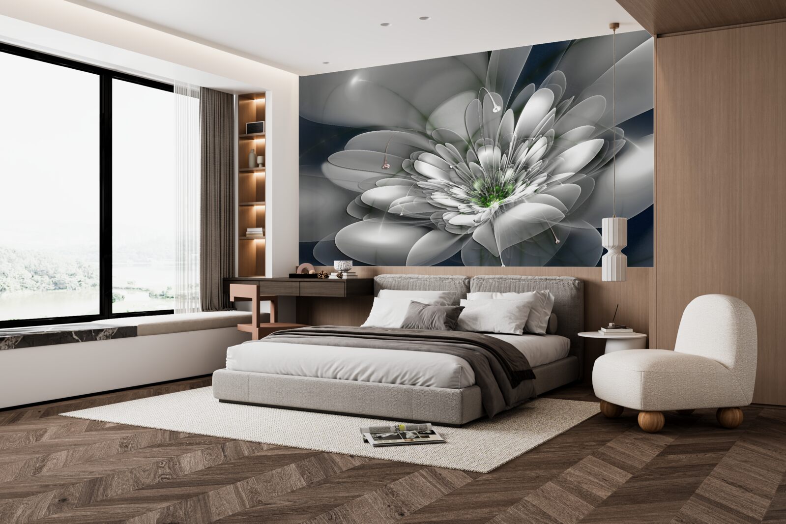 Fototapeta duży biały kwiat