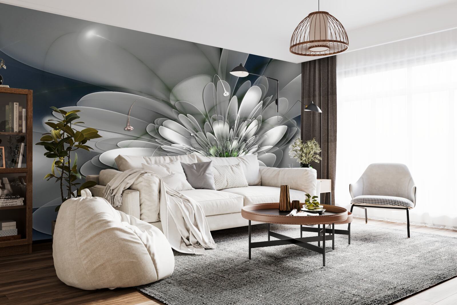 Fototapeta duży biały kwiat