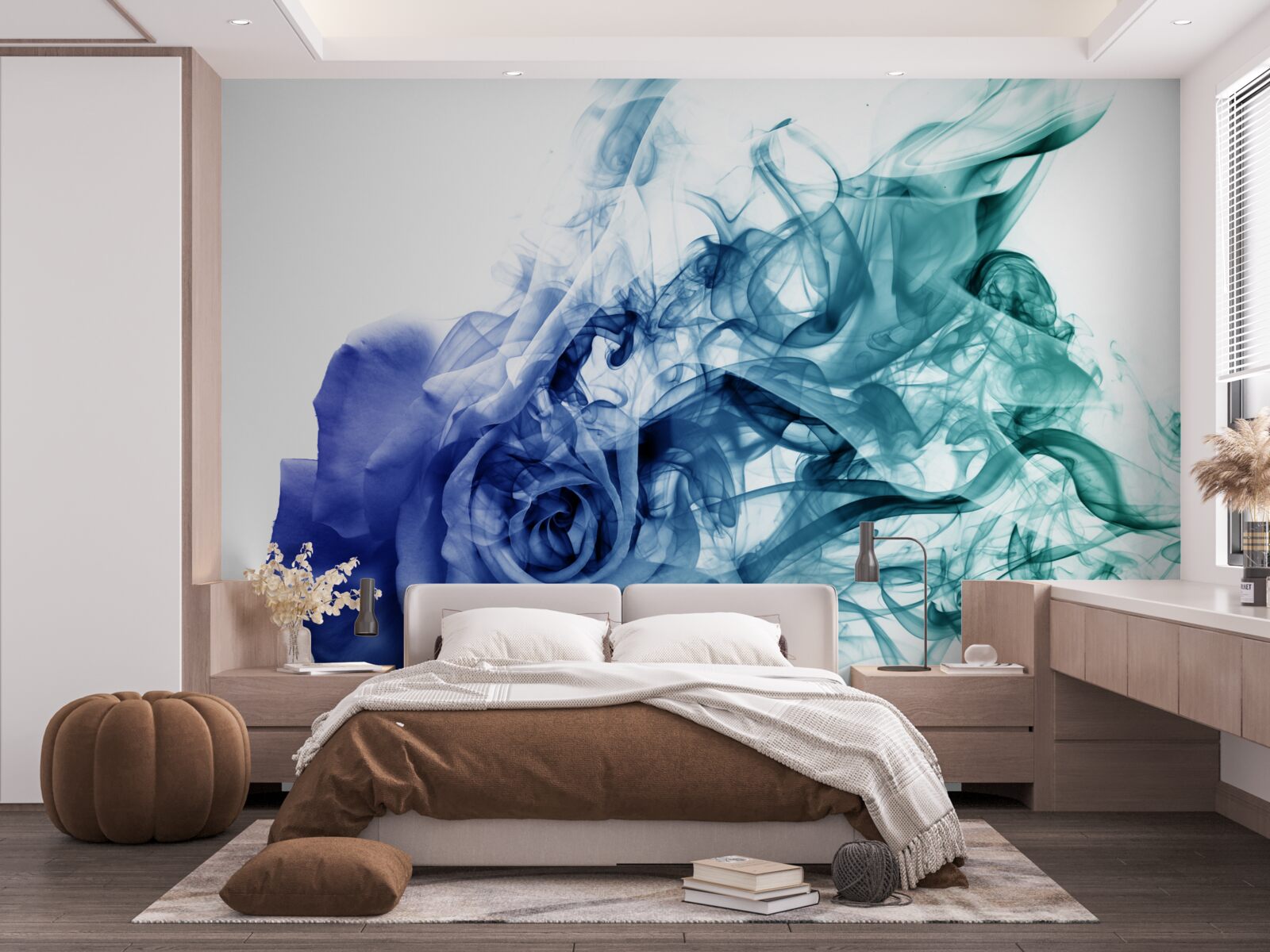 Fototapeta niebieska róża w mgle niebiańskiego błękitu