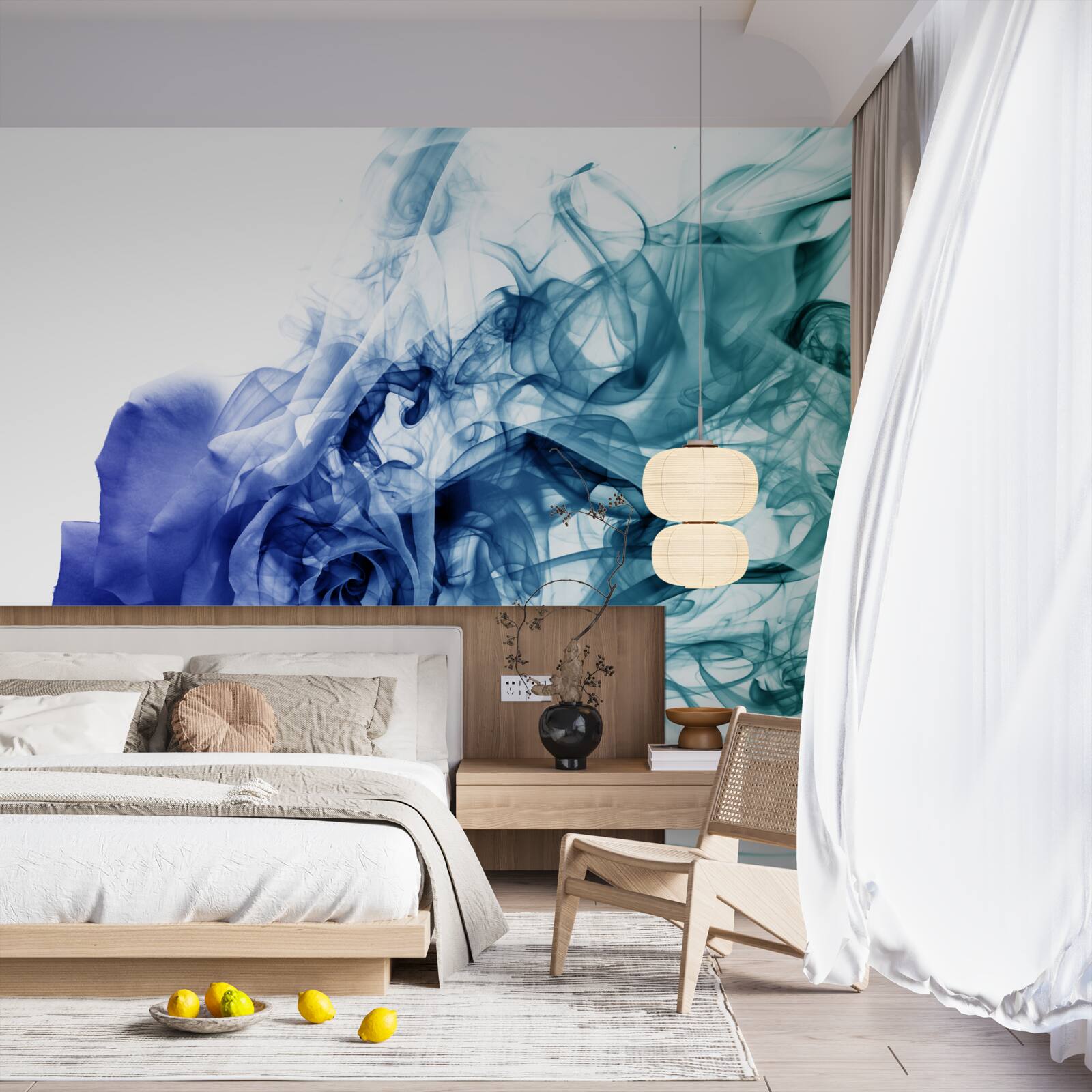 Fototapeta niebieska róża w mgle niebiańskiego błękitu