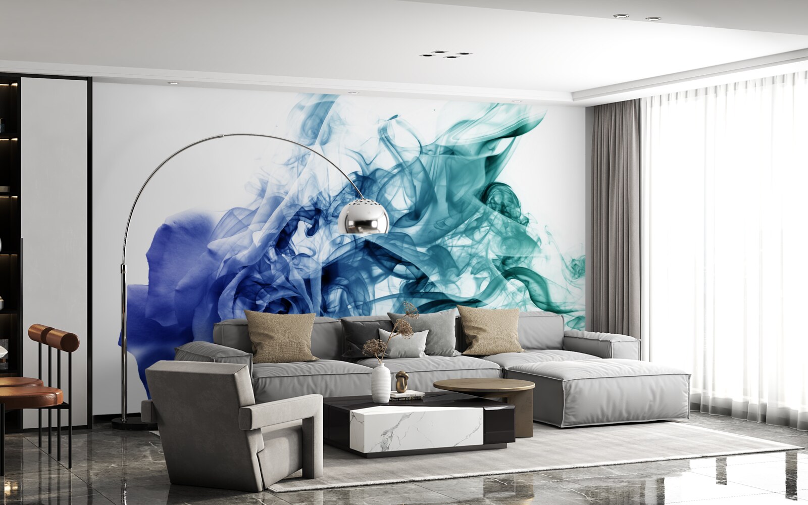 Fototapeta niebieska róża w mgle niebiańskiego błękitu