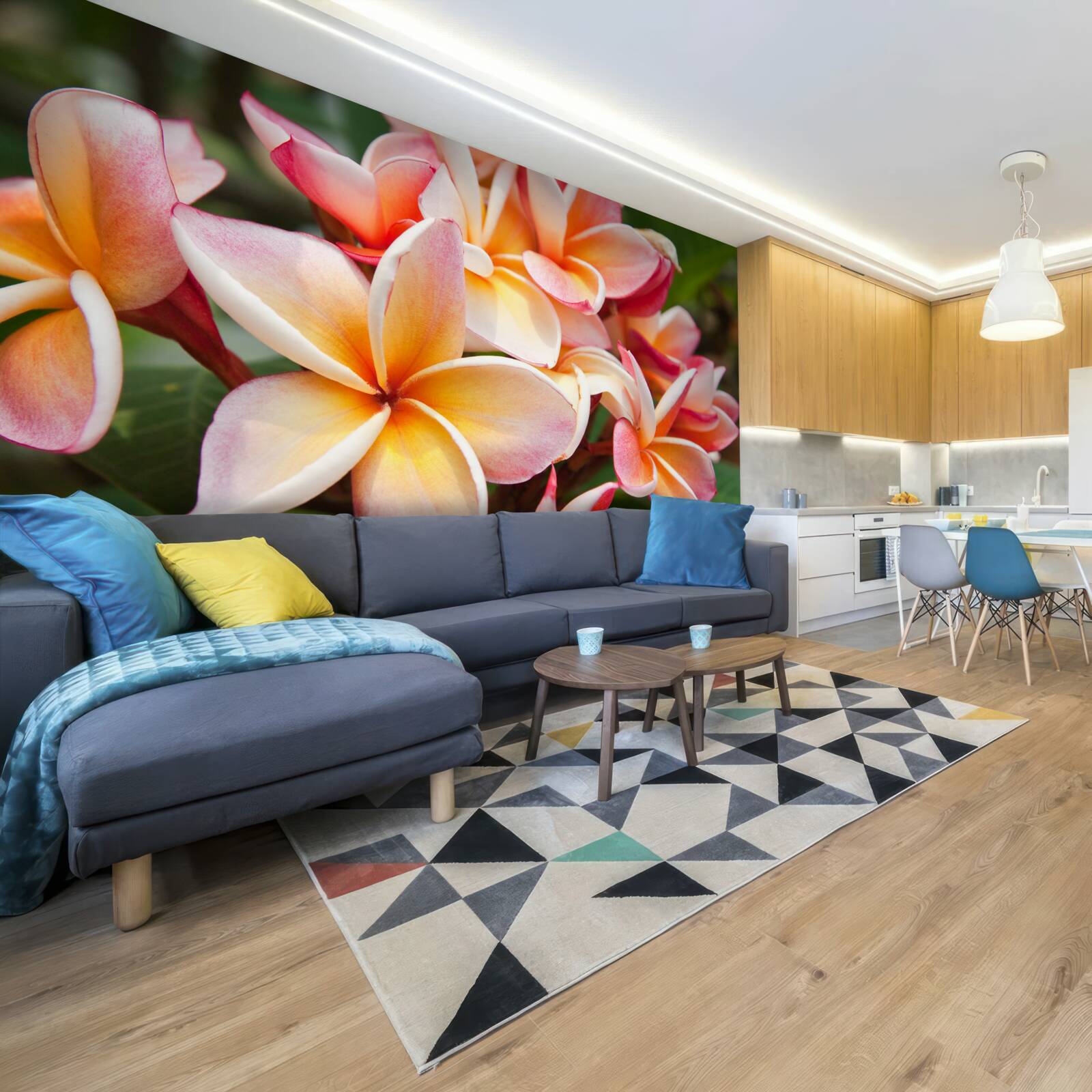 Fototapeta frangipani z atrakcyjnymi kwiatami