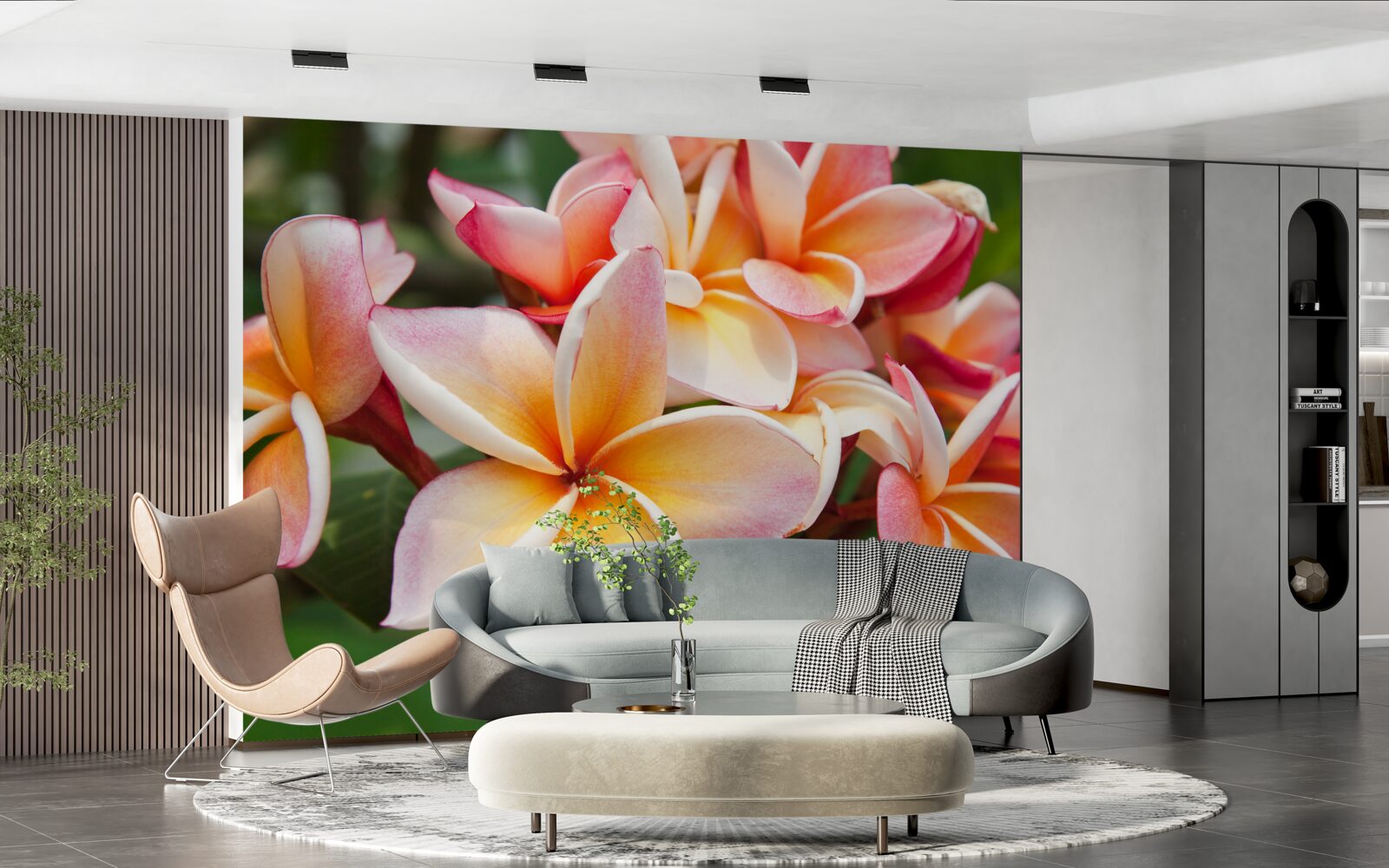 Fototapeta frangipani z atrakcyjnymi kwiatami