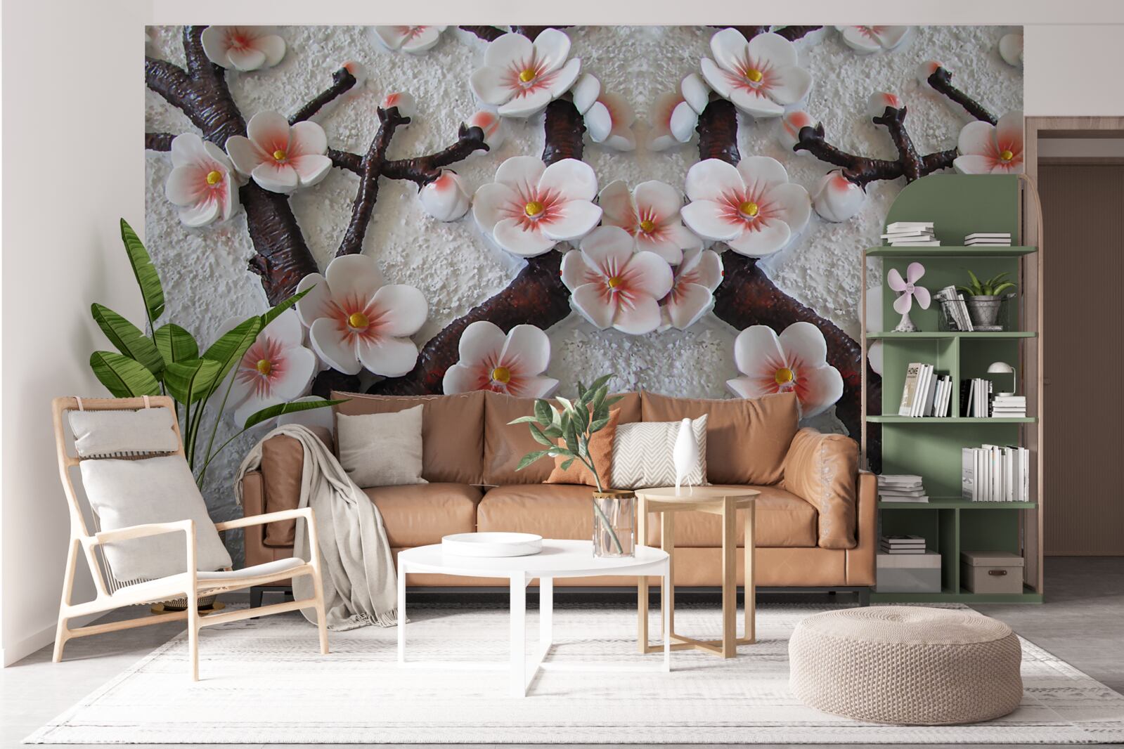 Fototapeta sakura zwilżona kwitnącą gałęzią