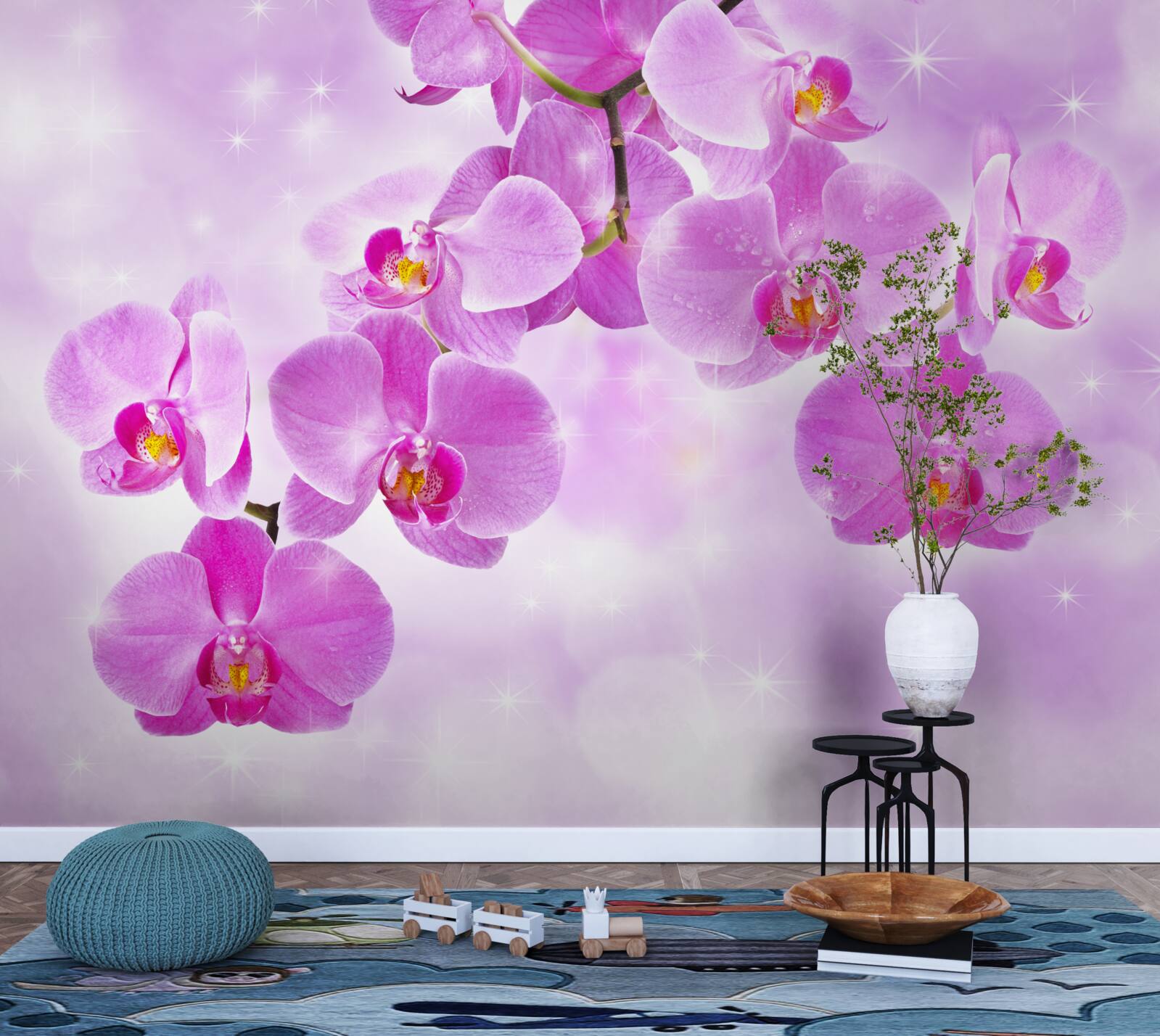 Fototapeta zwisają fioletowe orchidee