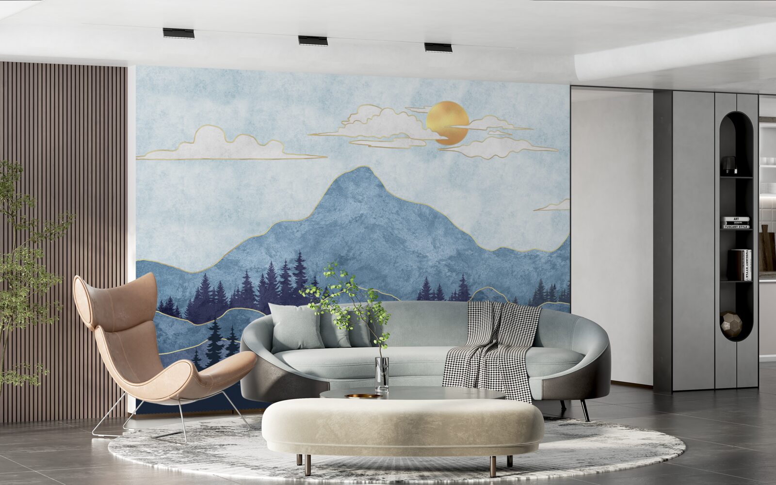 Fototapeta zimowe góry pod zimnym słońcem