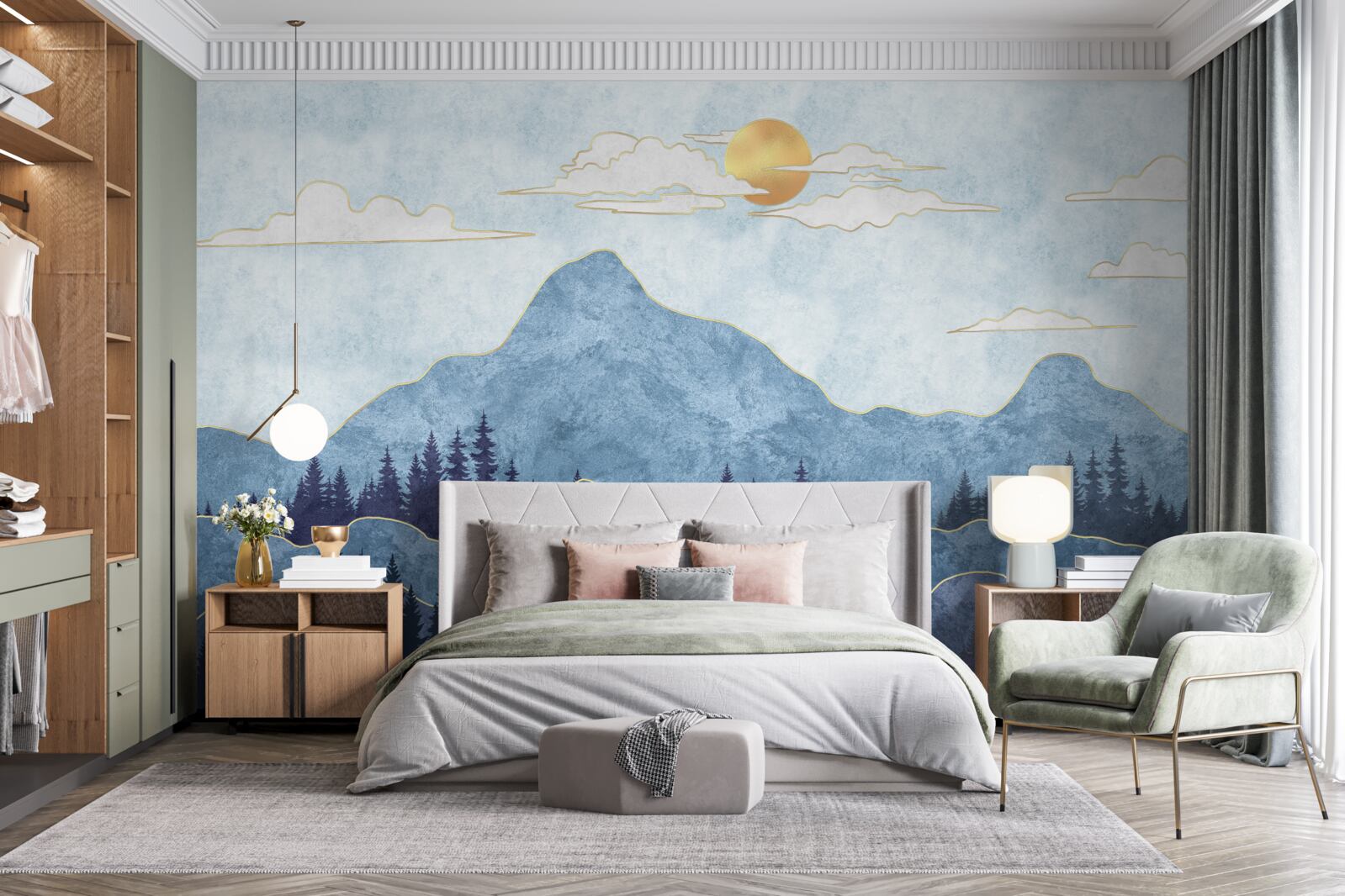 Fototapeta zimowe góry pod zimnym słońcem