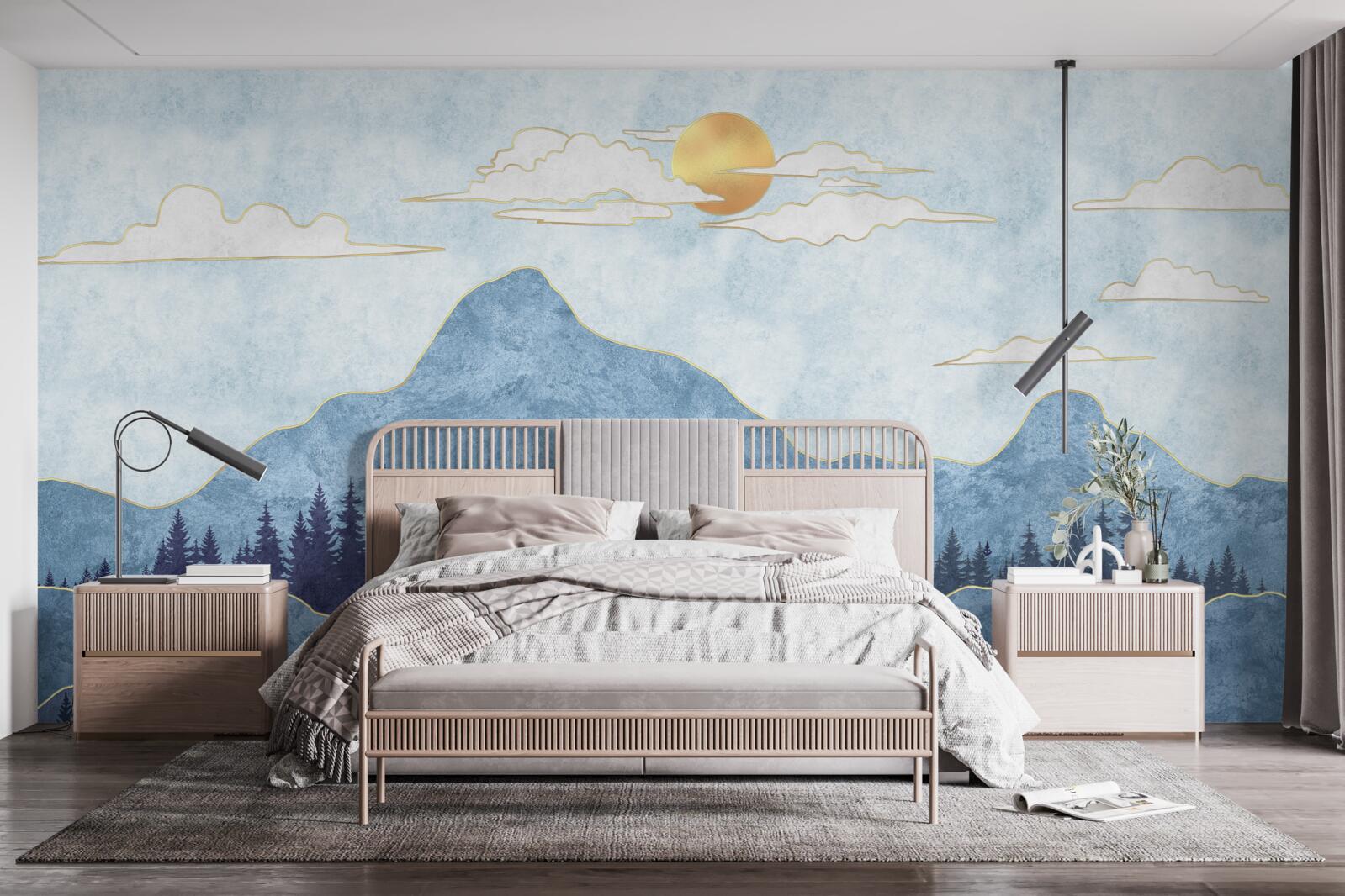 Fototapeta zimowe góry pod zimnym słońcem