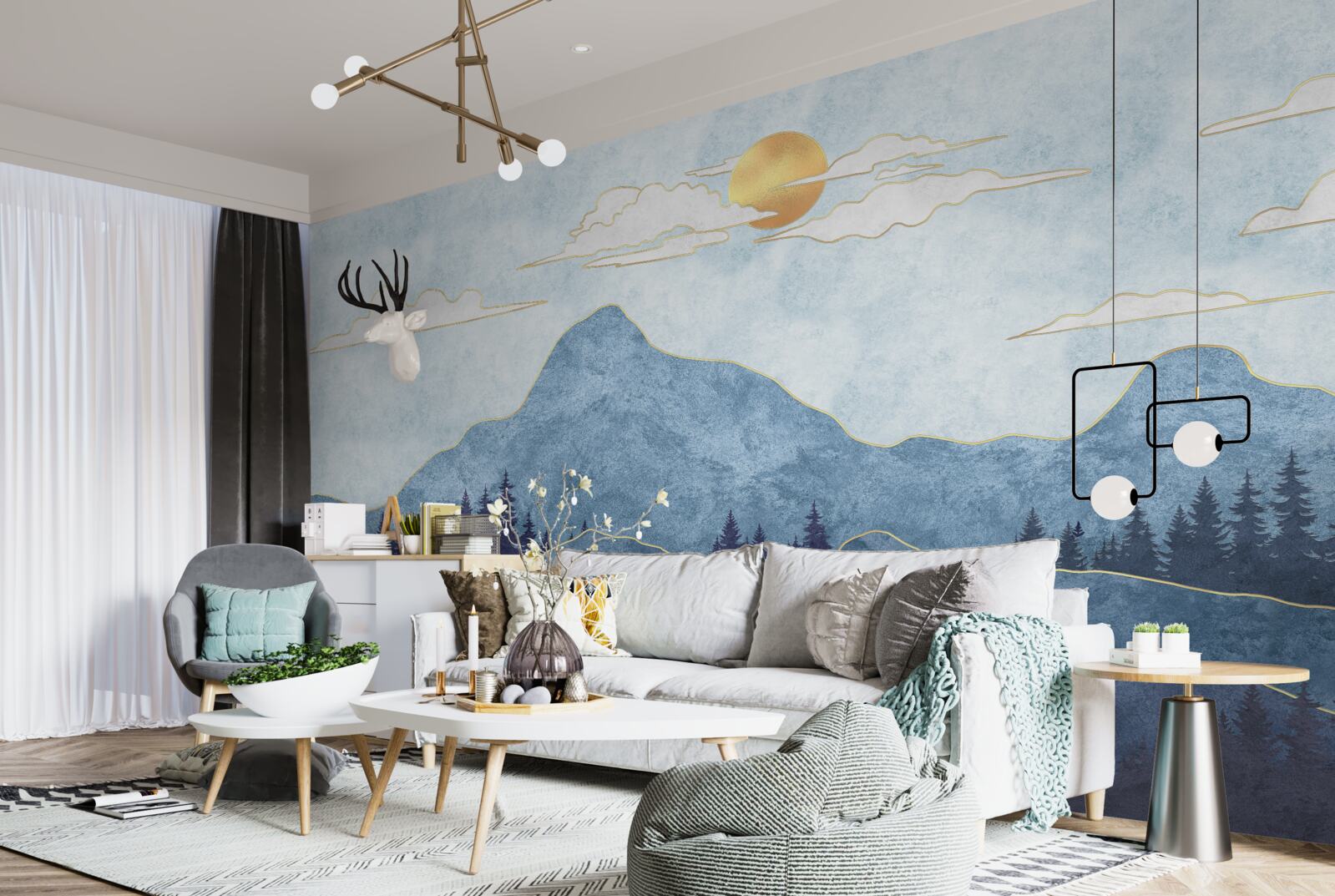 Fototapeta zimowe góry pod zimnym słońcem