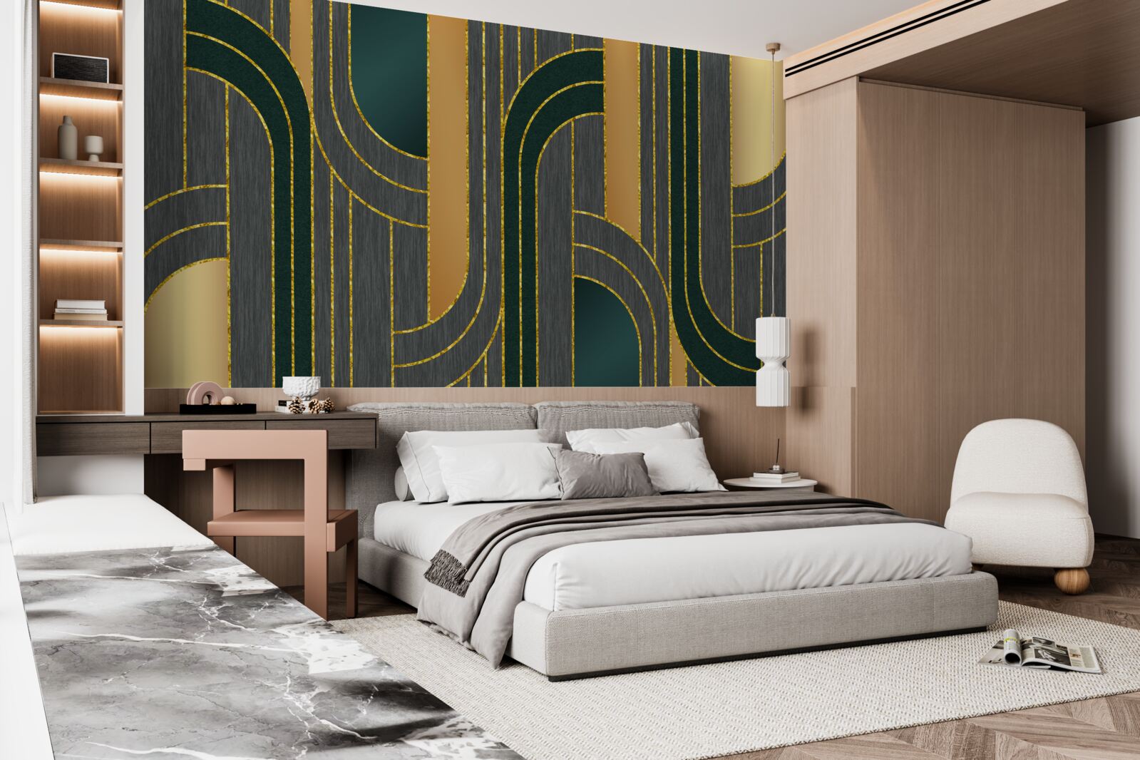 Fototapeta ciemne linie, stale i płynnie przechodzące w siebie