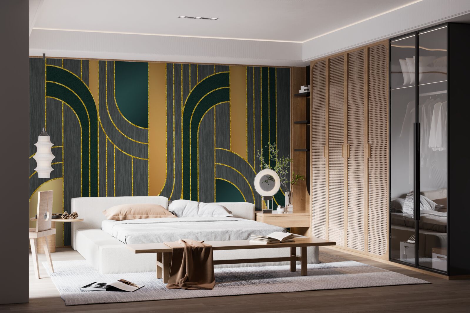 Fototapeta ciemne linie, stale i płynnie przechodzące w siebie