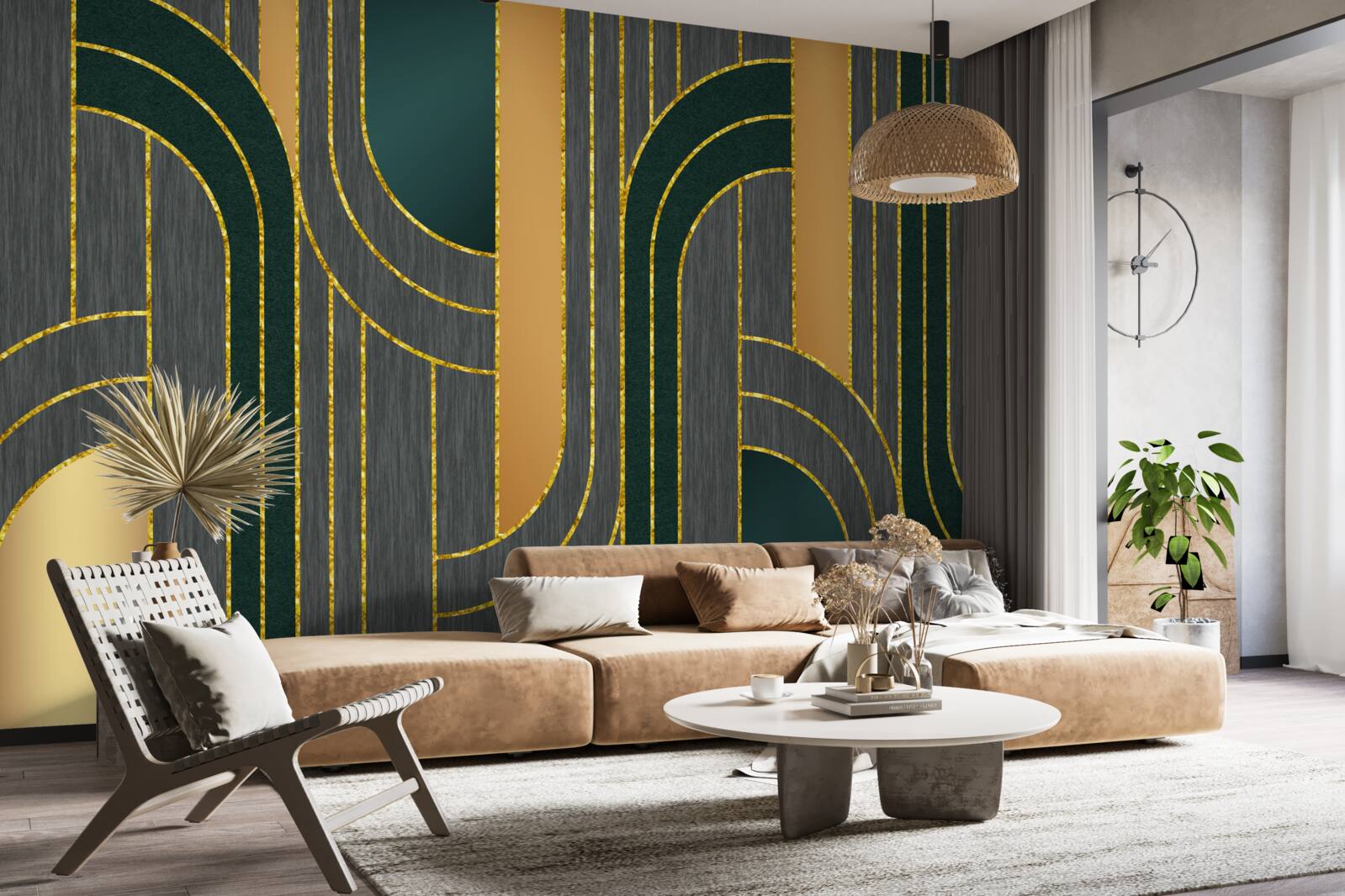 Fototapeta ciemne linie, stale i płynnie przechodzące w siebie