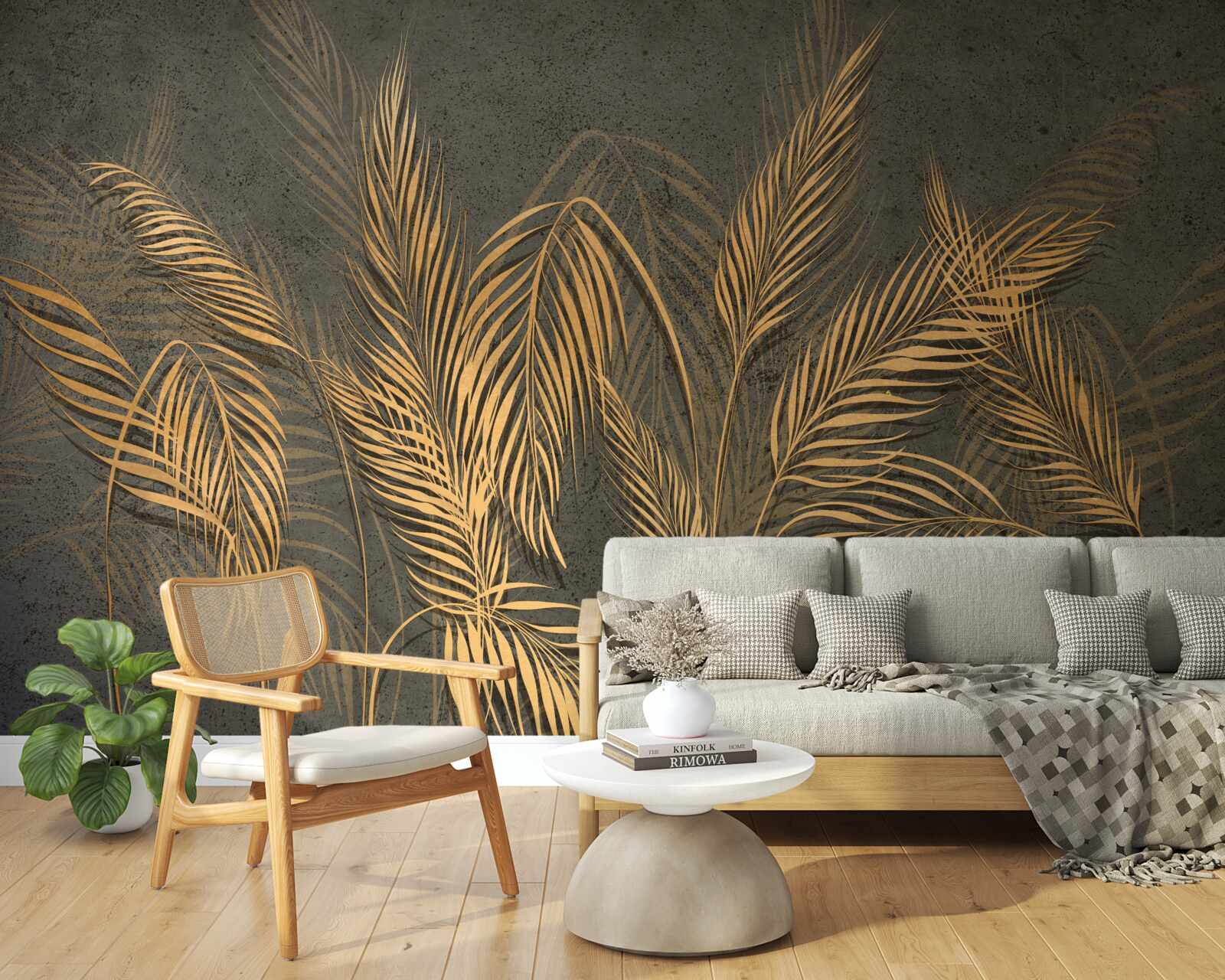 Fototapeta pióra kłosów prosa w złotym świetle