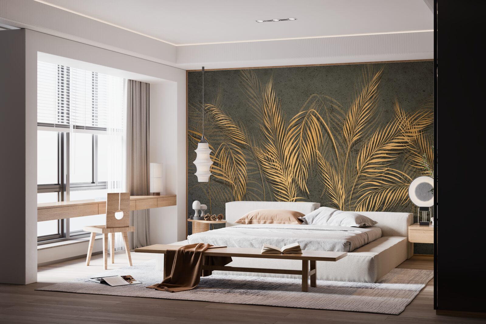 Fototapeta pióra kłosów prosa w złotym świetle