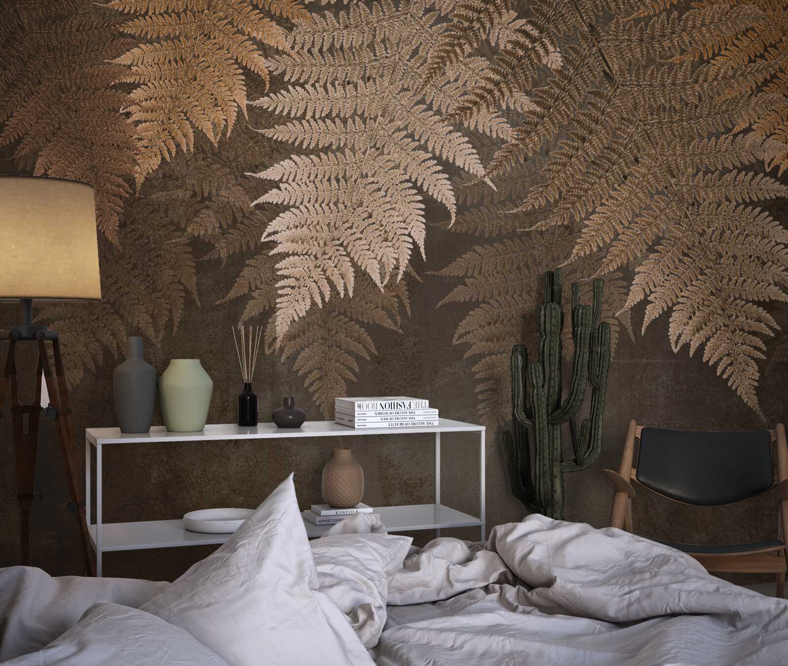 Fototapeta gęste liście paproci jesienią