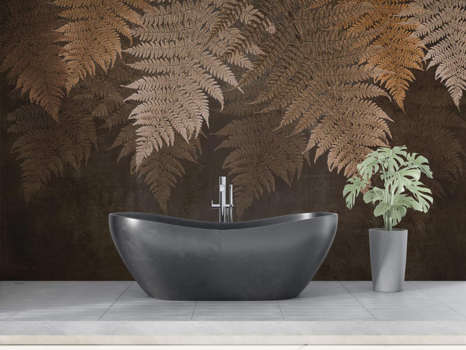 Fototapeta gęste liście paproci jesienią