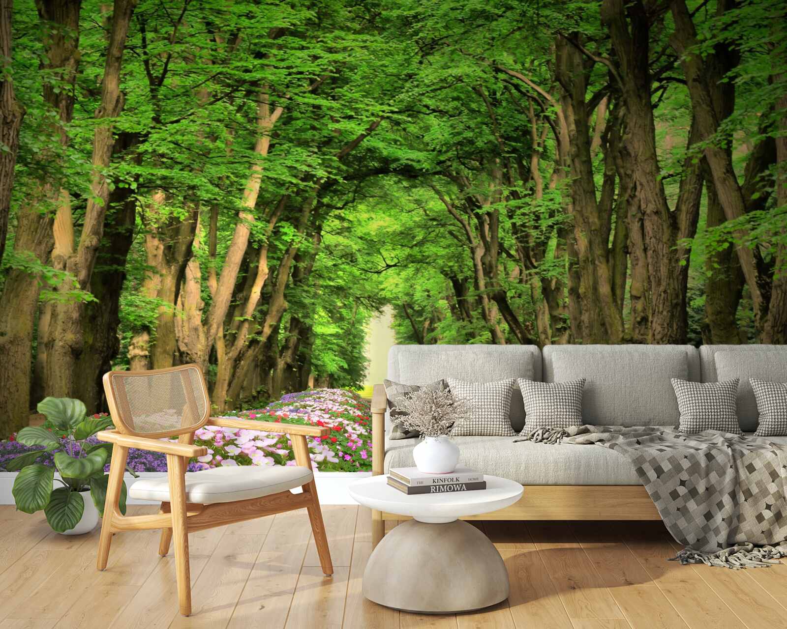 Fototapeta wygodna ścieżka przez zielone zarośla lasu