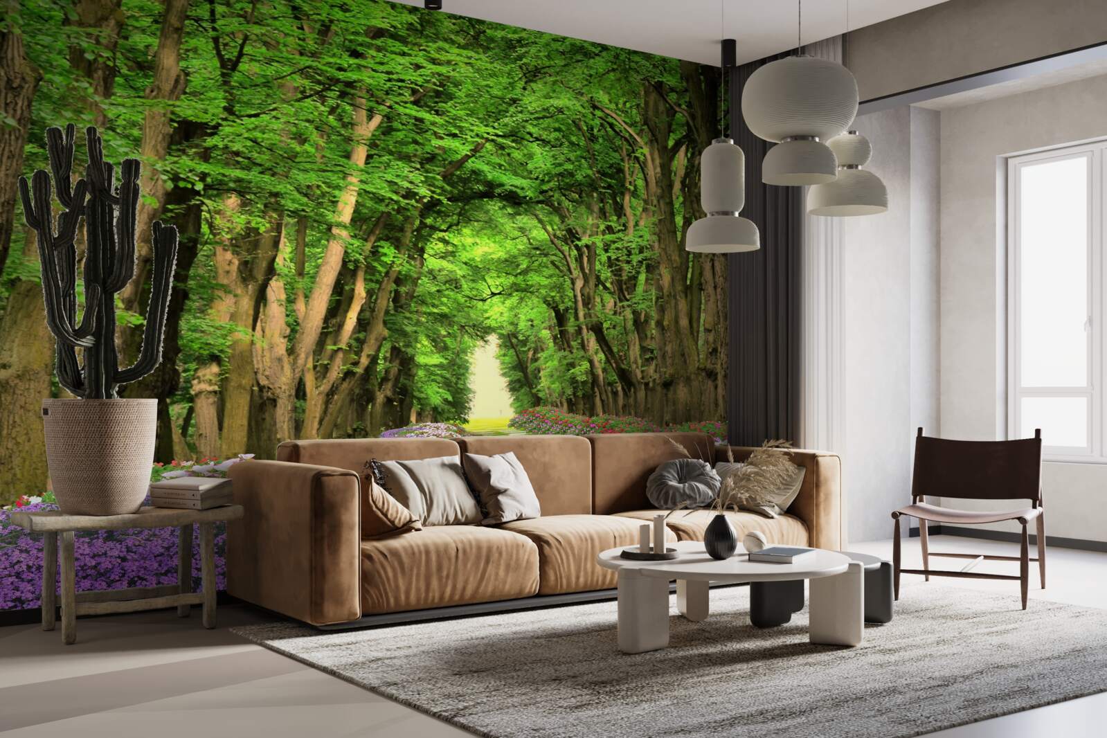 Fototapeta wygodna ścieżka przez zielone zarośla lasu