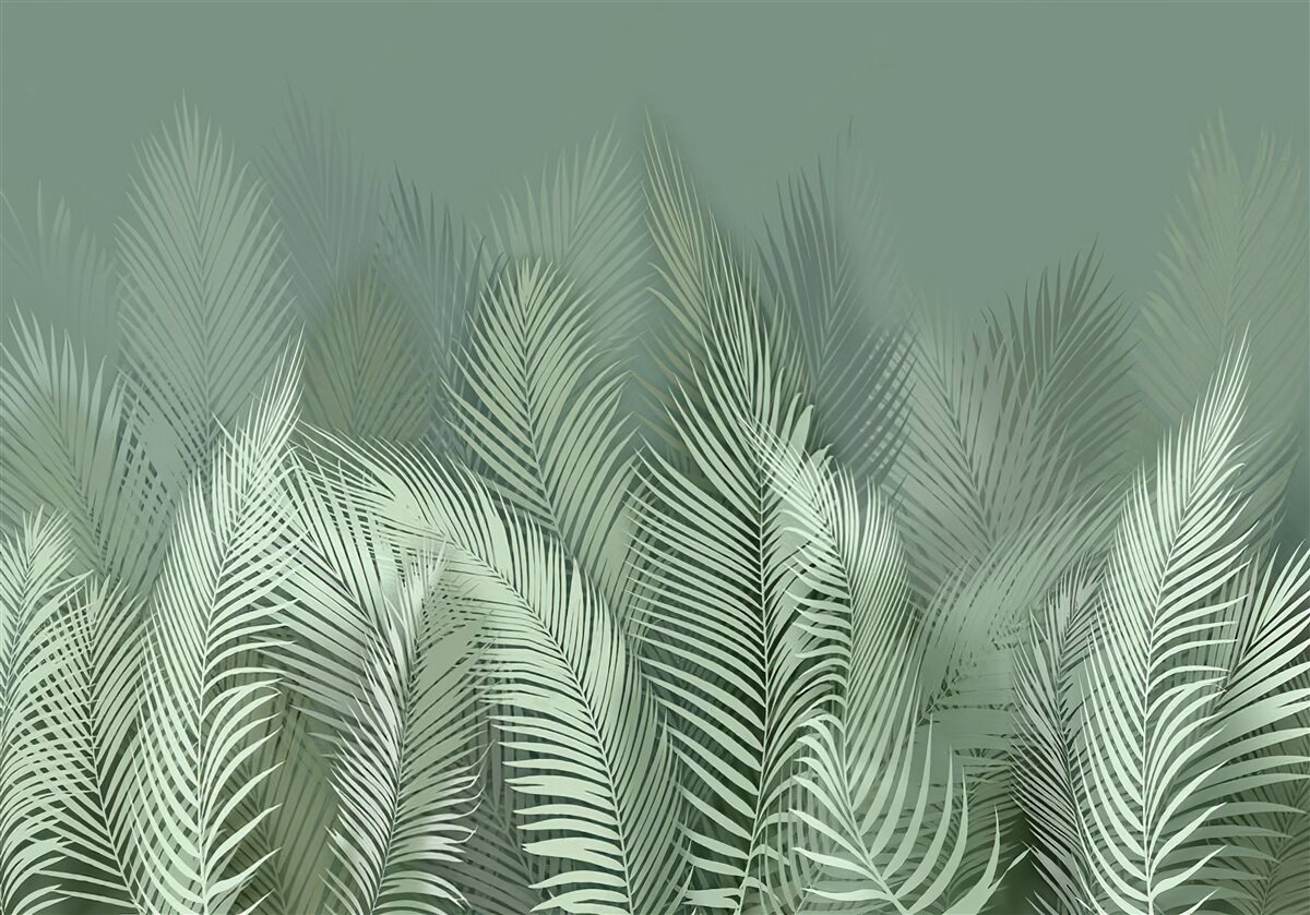 Fototapeta zielone liście palmowe