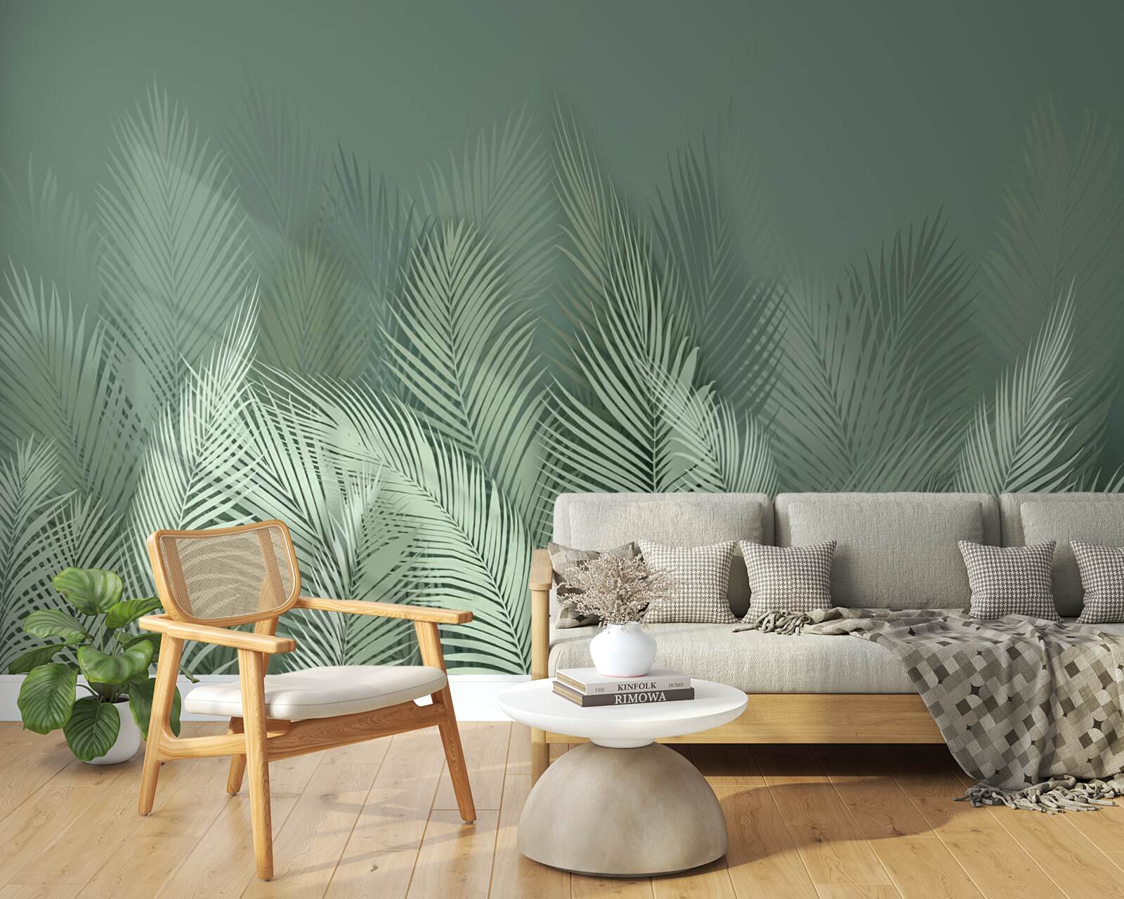 Fototapeta zielone liście palmowe