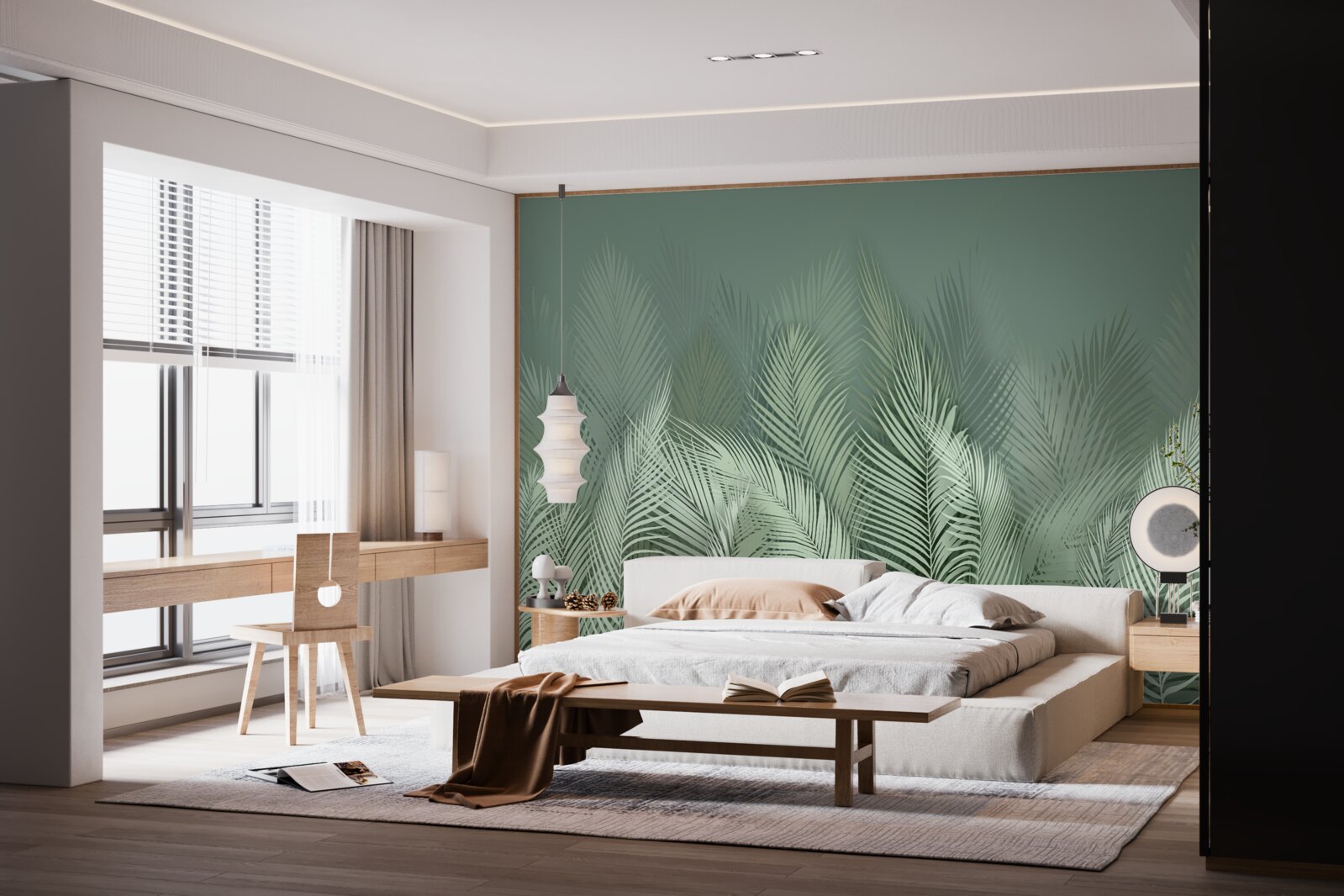 Fototapeta zielone liście palmowe