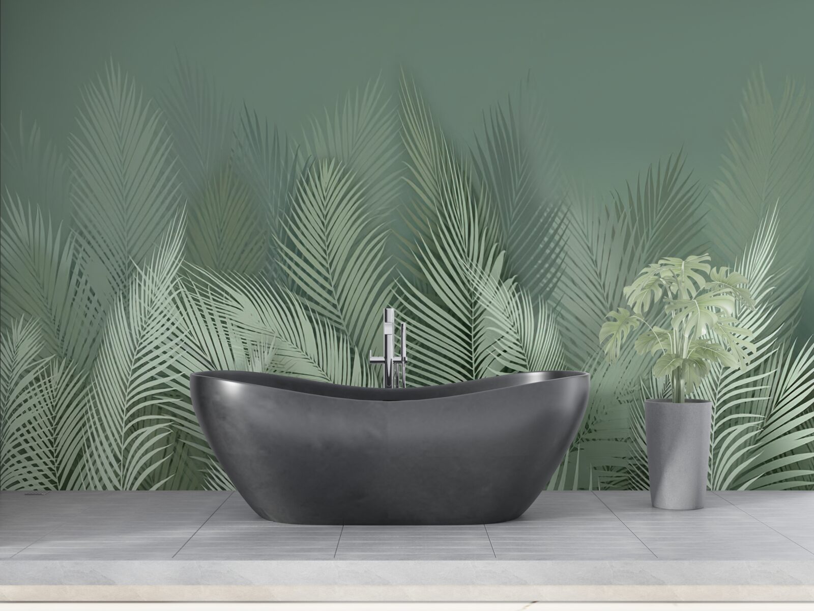 Fototapeta zielone liście palmowe