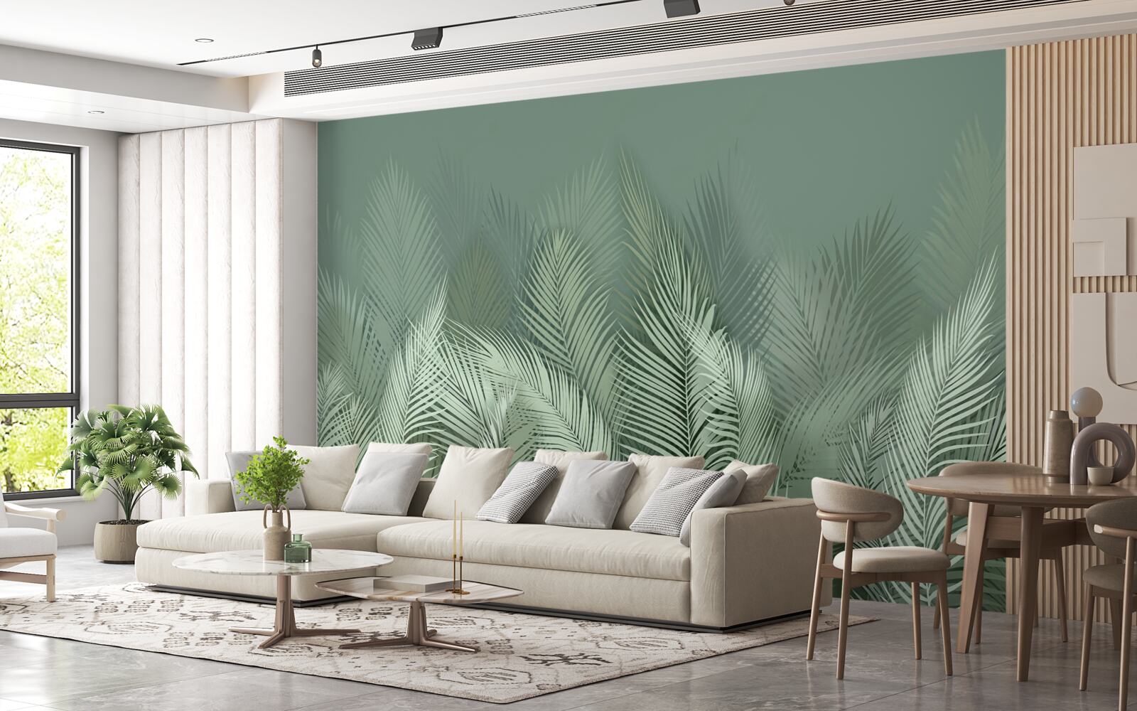 Fototapeta zielone liście palmowe