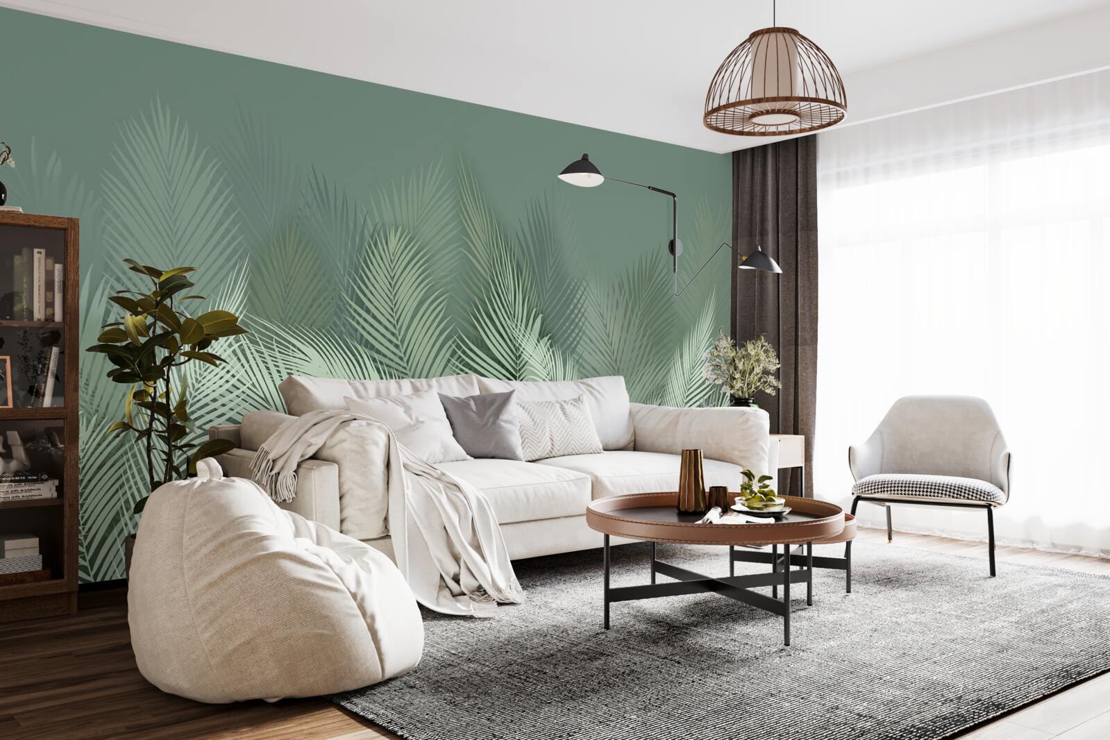 Fototapeta zielone liście palmowe