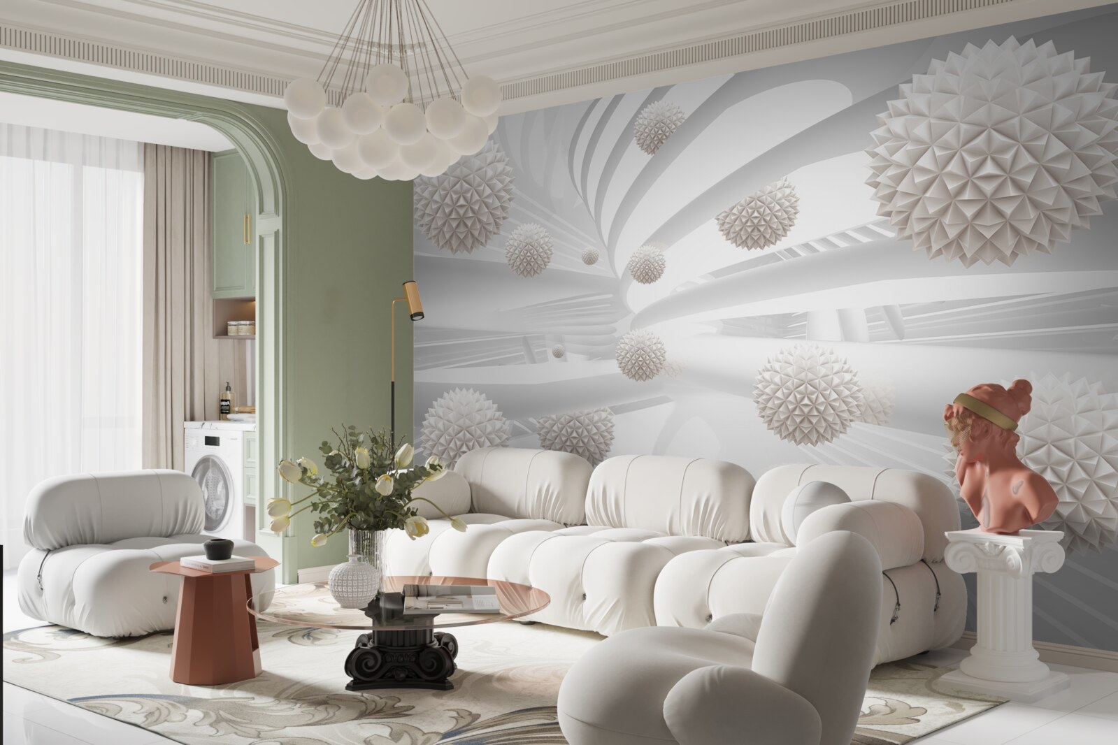 Fototapeta ostre kule latające w rurze