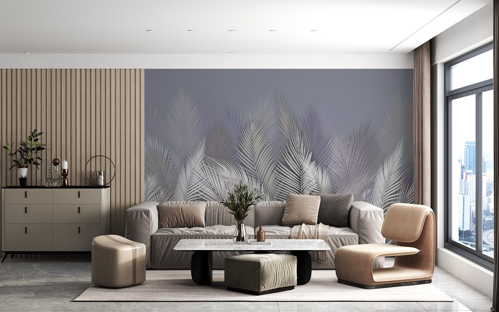 Fototapeta białe liście palmowe w ciemności