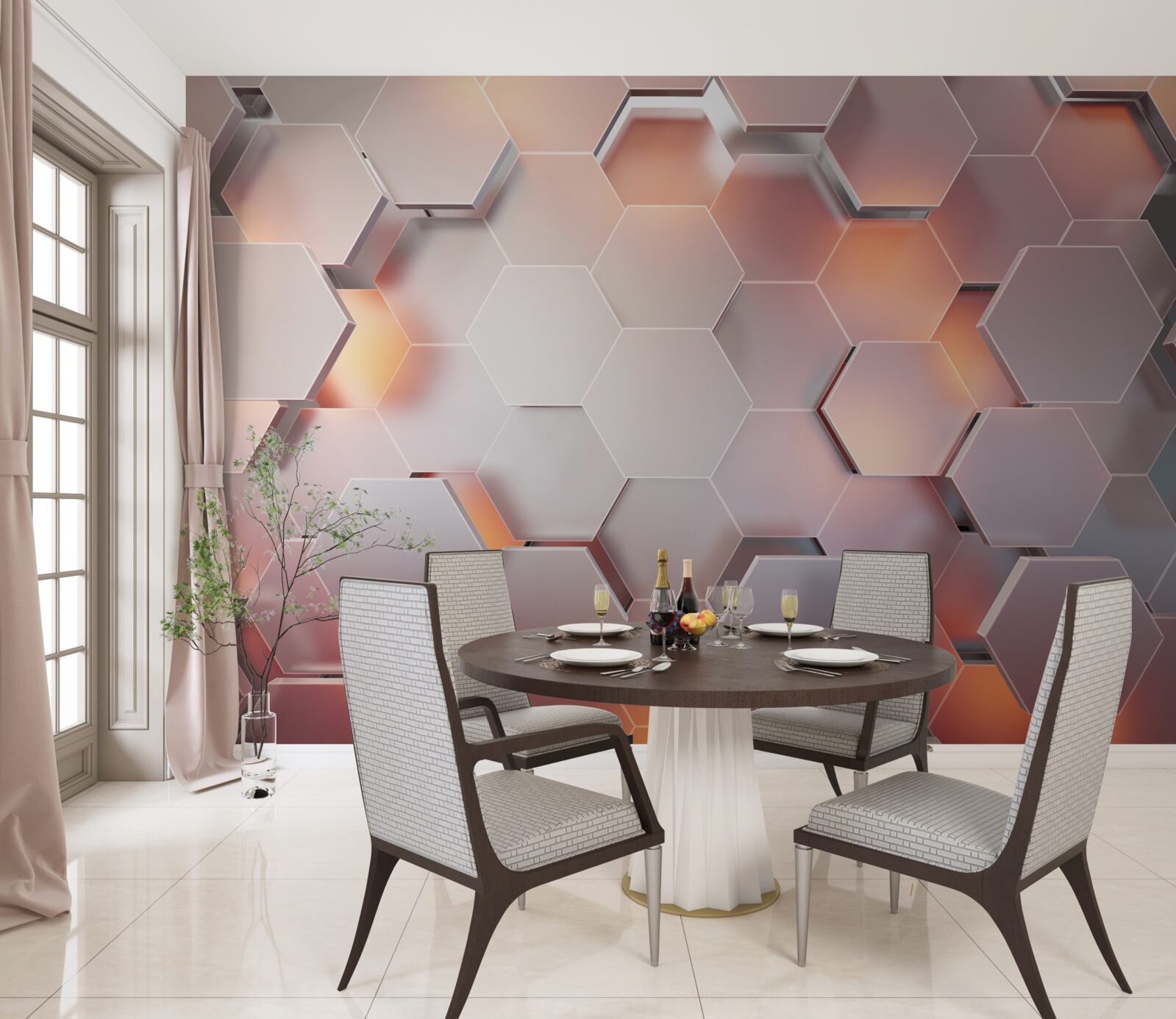 Fototapeta sześciokąty wolumetryczne