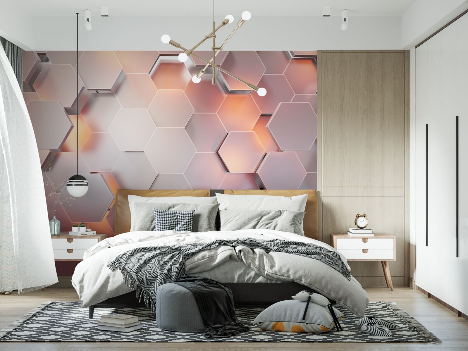 Fototapeta sześciokąty wolumetryczne