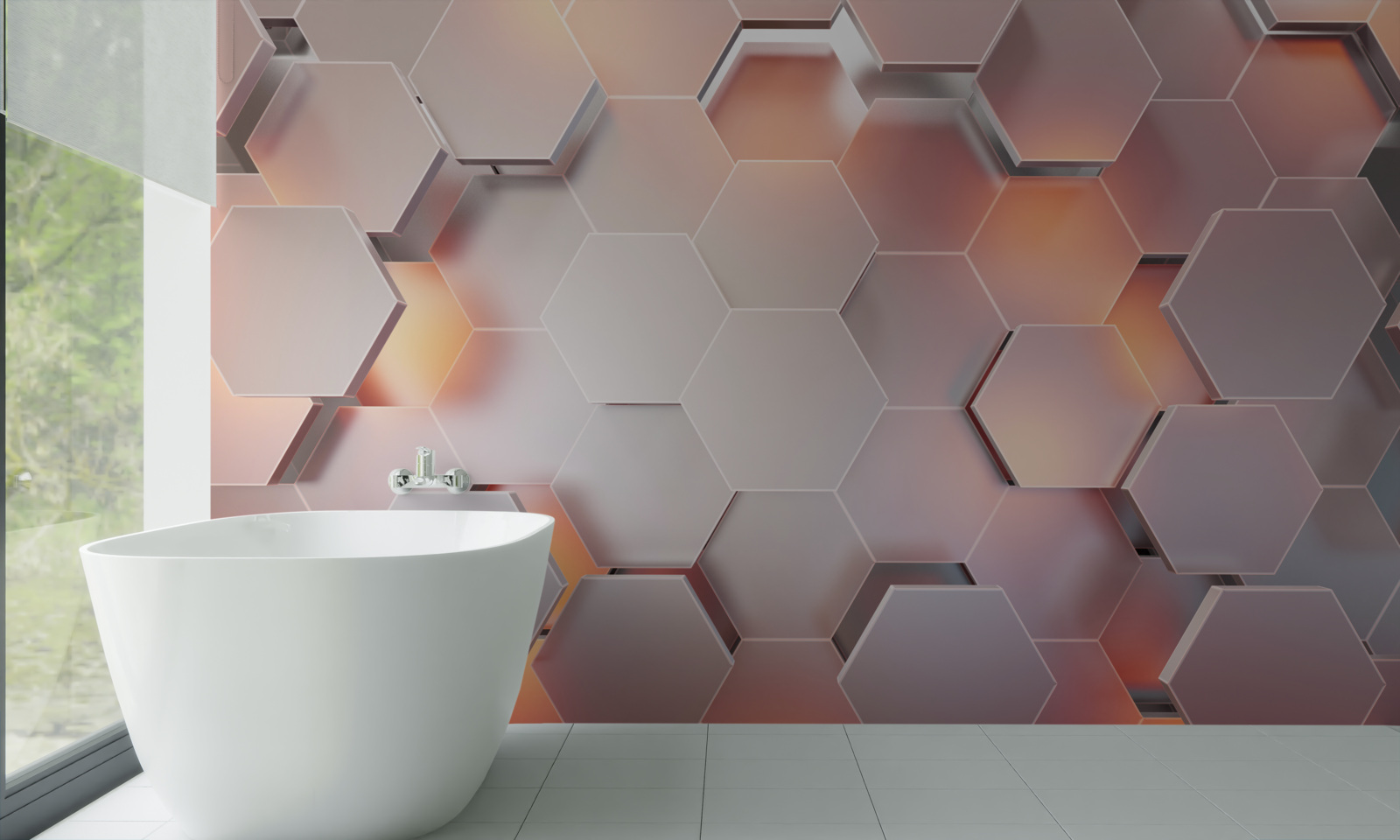 Fototapeta sześciokąty wolumetryczne