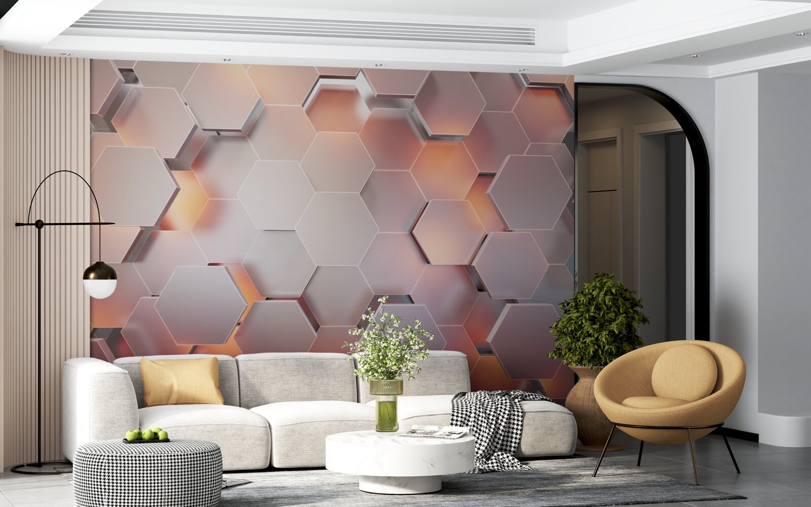 Fototapeta sześciokąty wolumetryczne