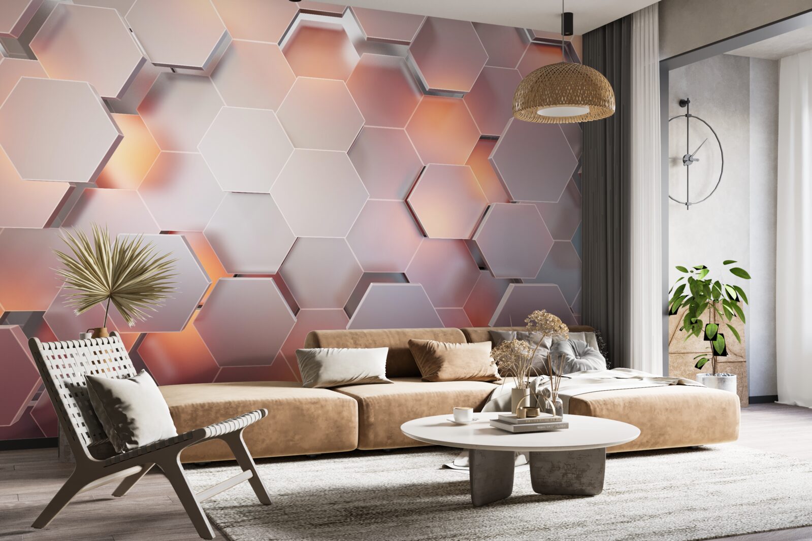 Fototapeta sześciokąty wolumetryczne